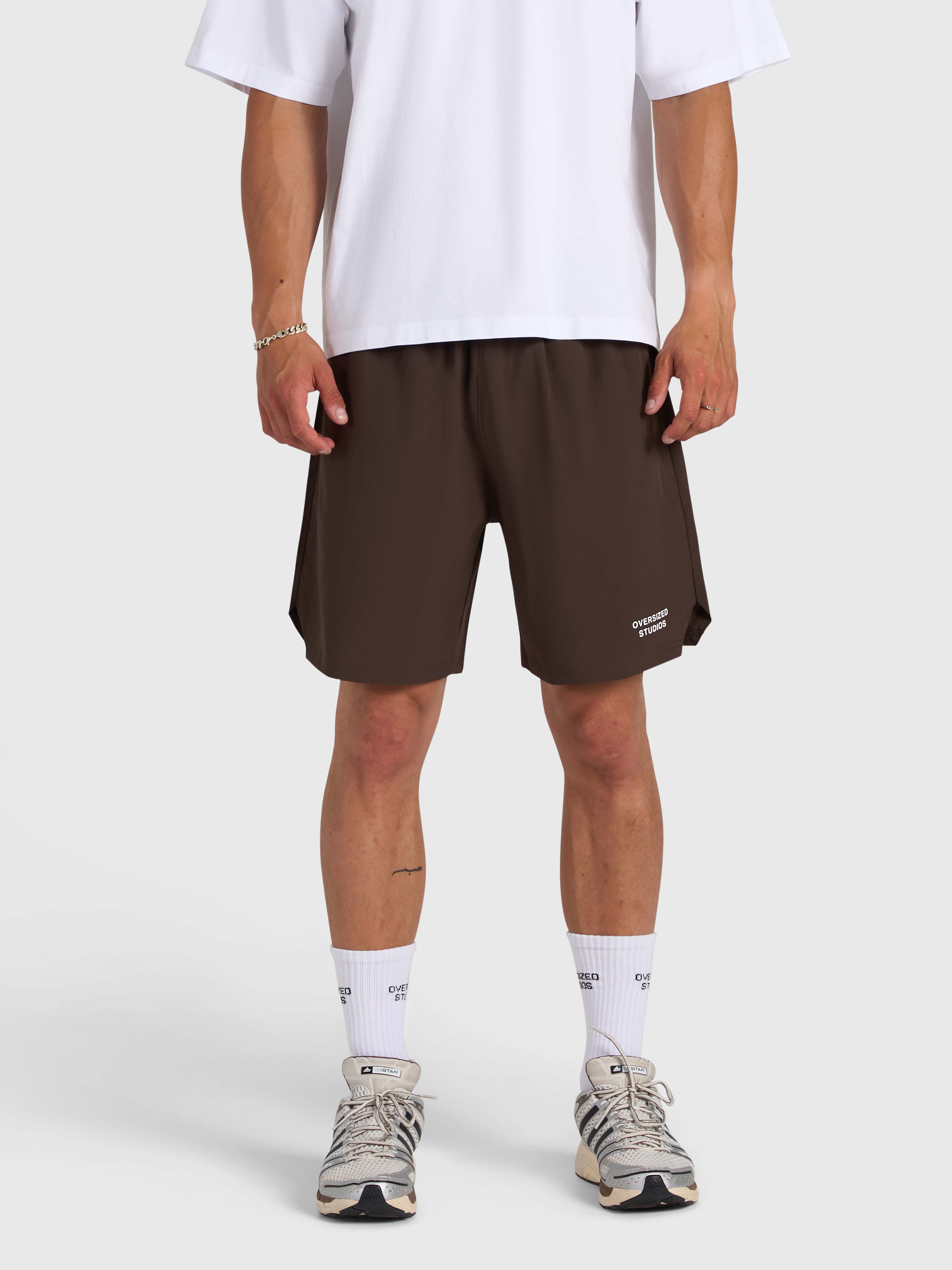 Confidence V2 Tech Shorts - Brown/White