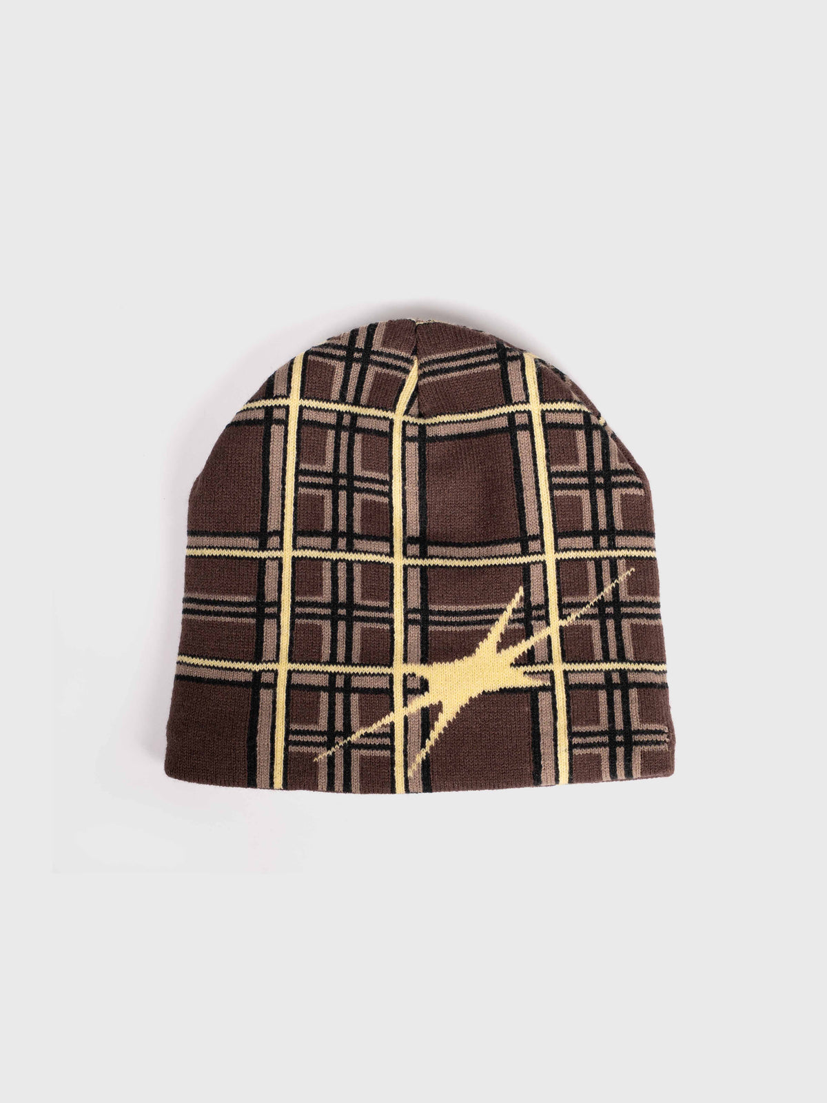 Check Beanie - Brown/Yellow