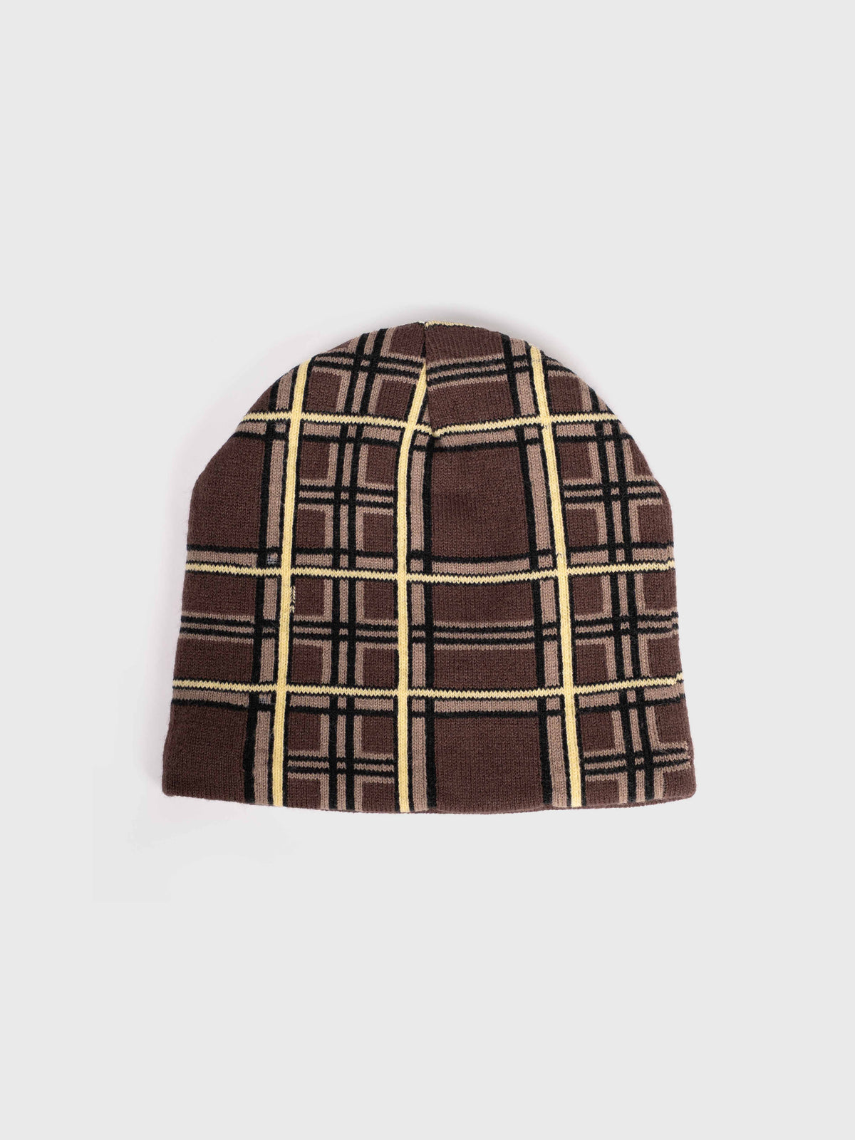Check Beanie - Brown/Yellow
