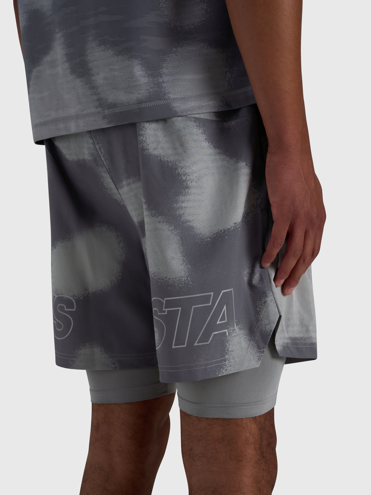 Stamina 2-1 Shorts - Grey/Grey