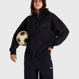Contrast Zip Hoodie - Vintage Black/White