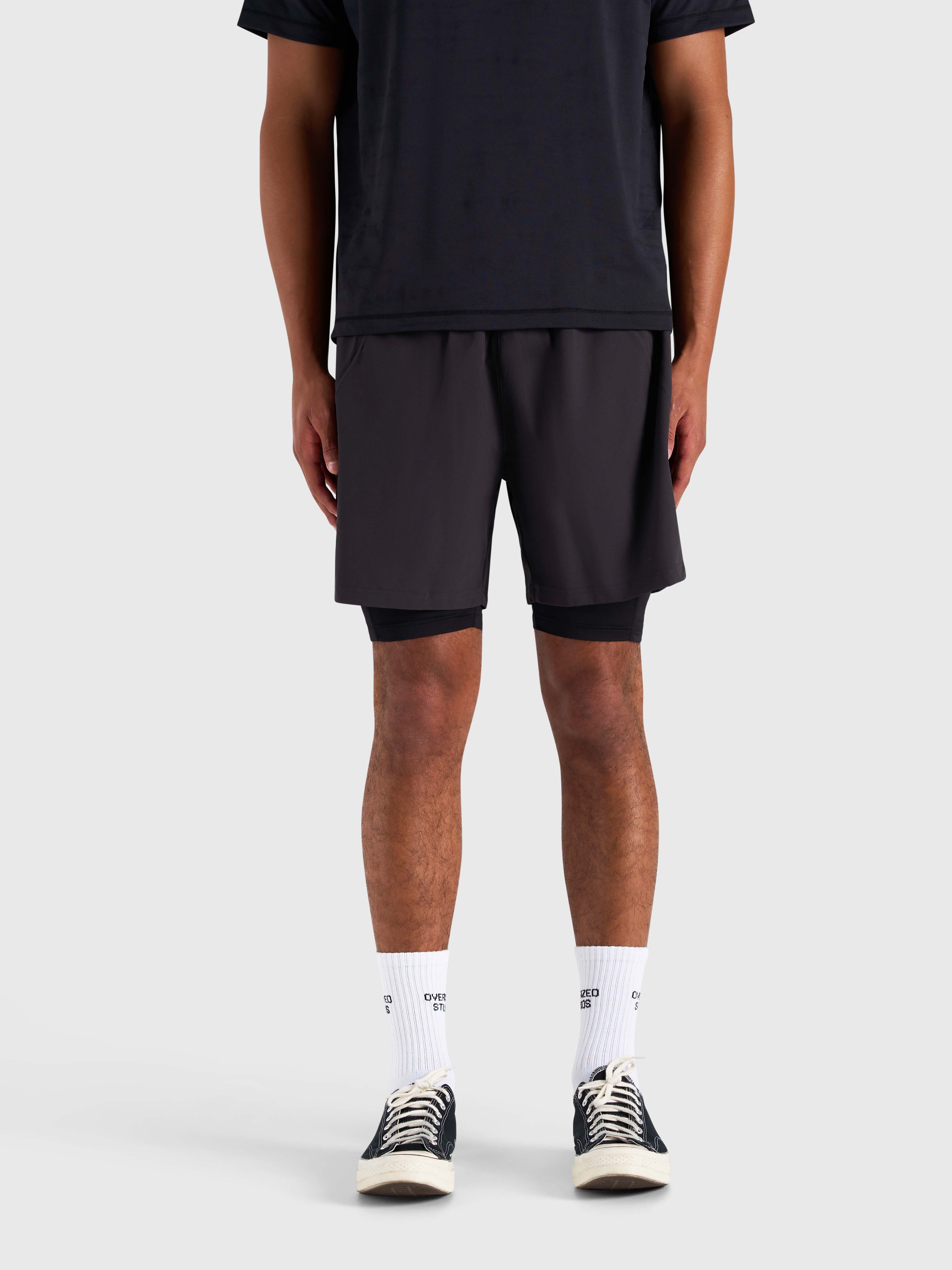 Stamina 2-1 Shorts - Black/White