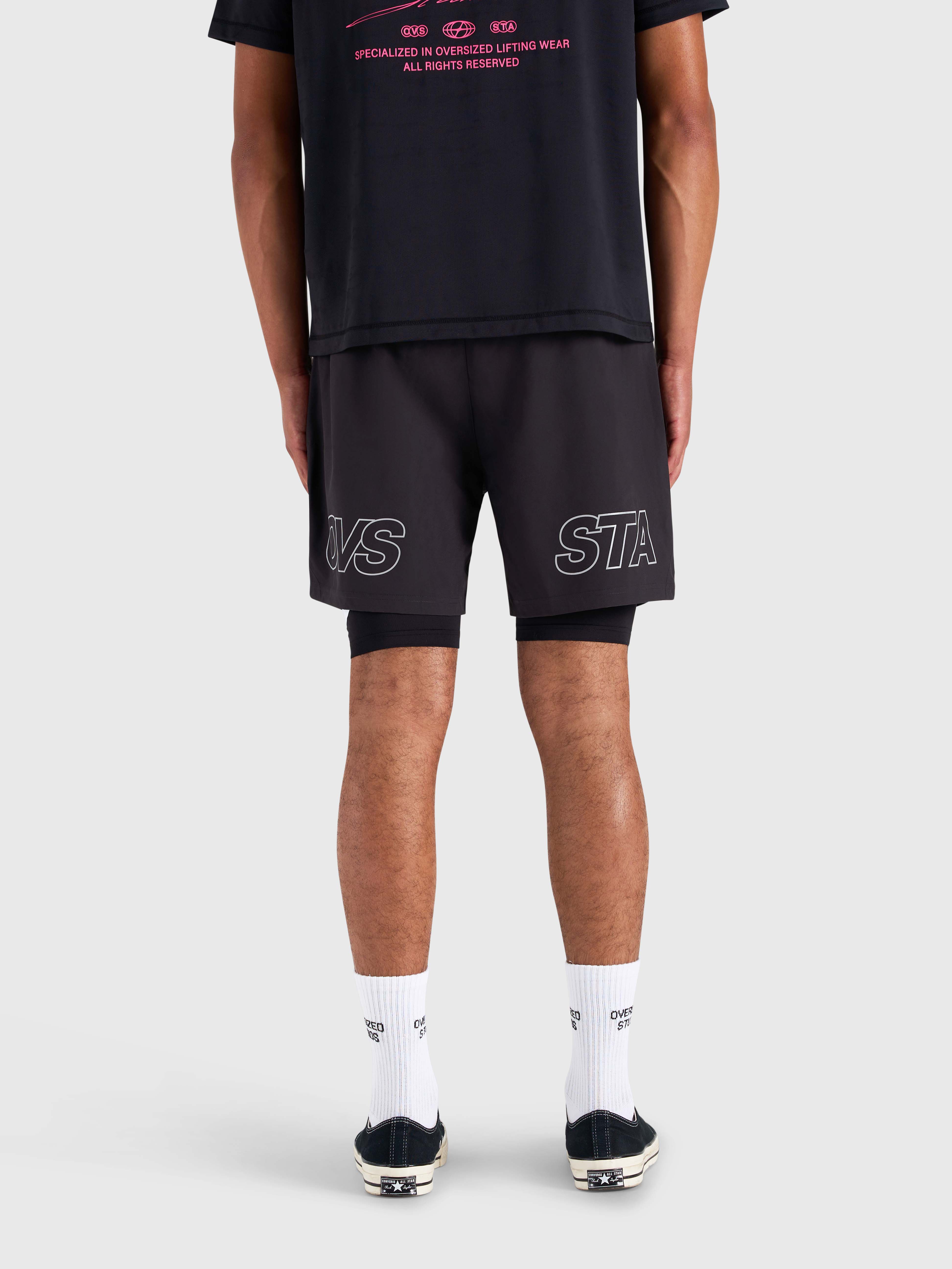 Stamina 2-1 Shorts - Black/White