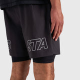 Stamina 2-1 Shorts - Black/White