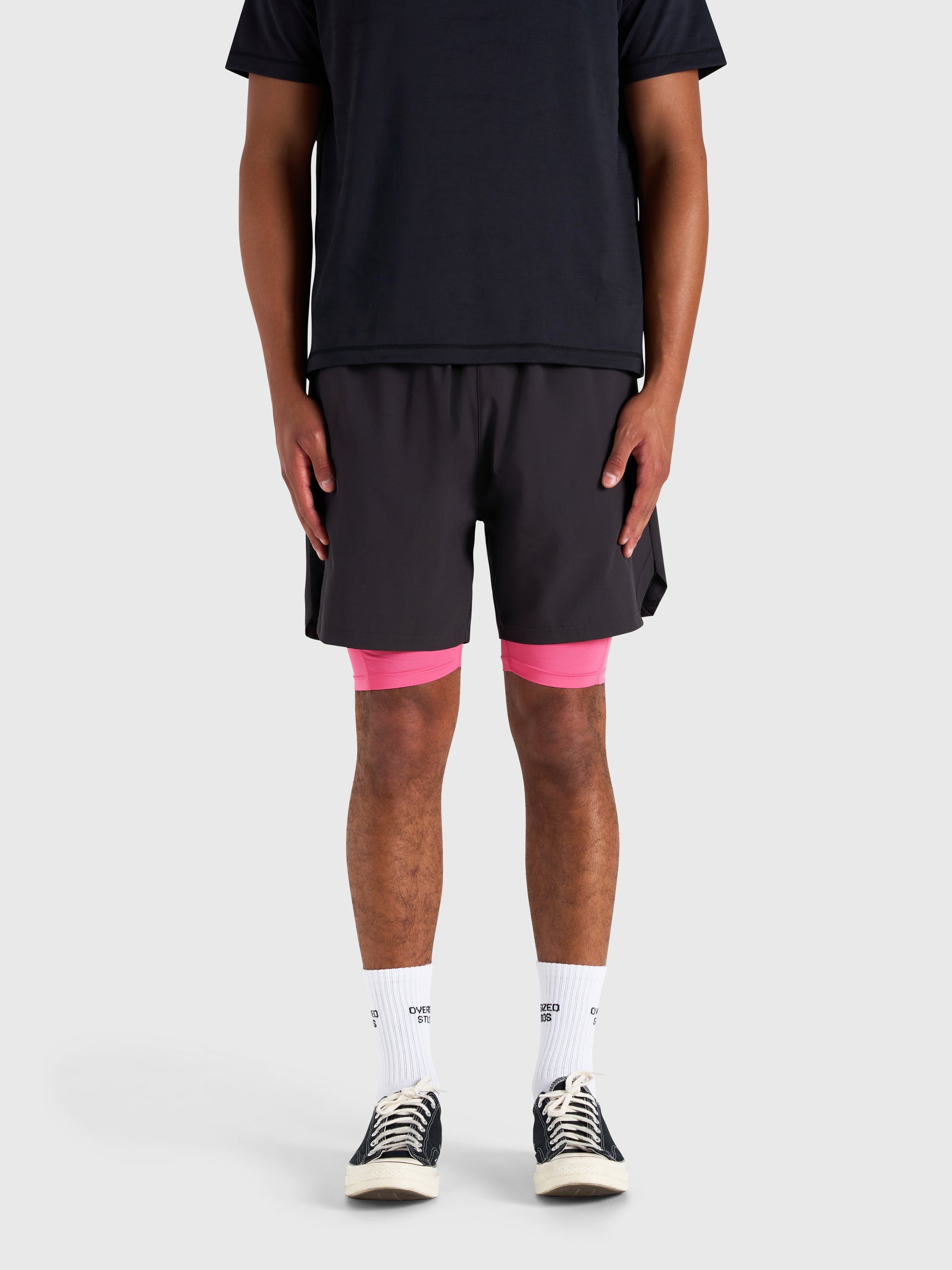 Stamina 2-1 Shorts - Black/Pink