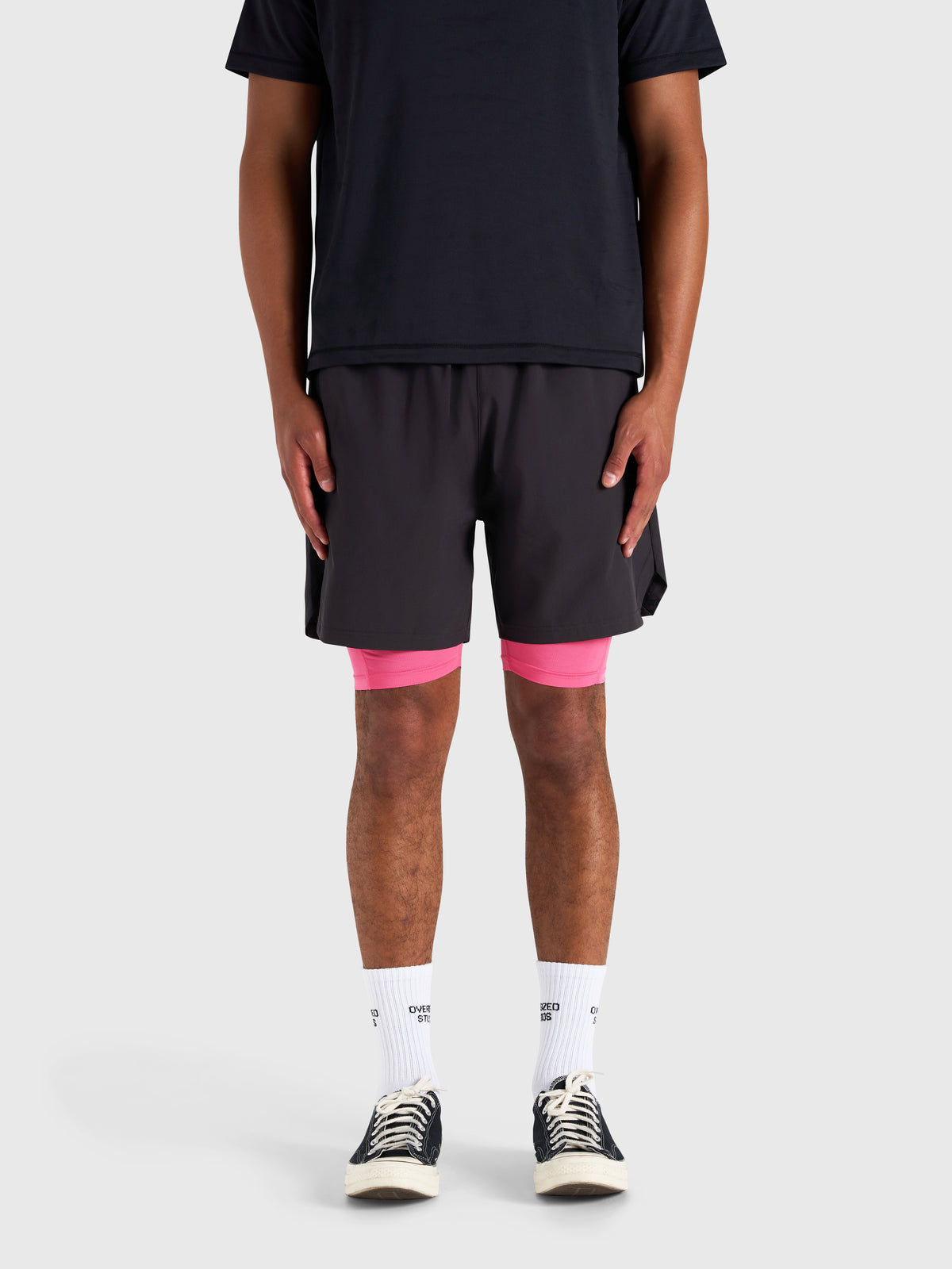 Stamina 2-1 Shorts - Black/Pink