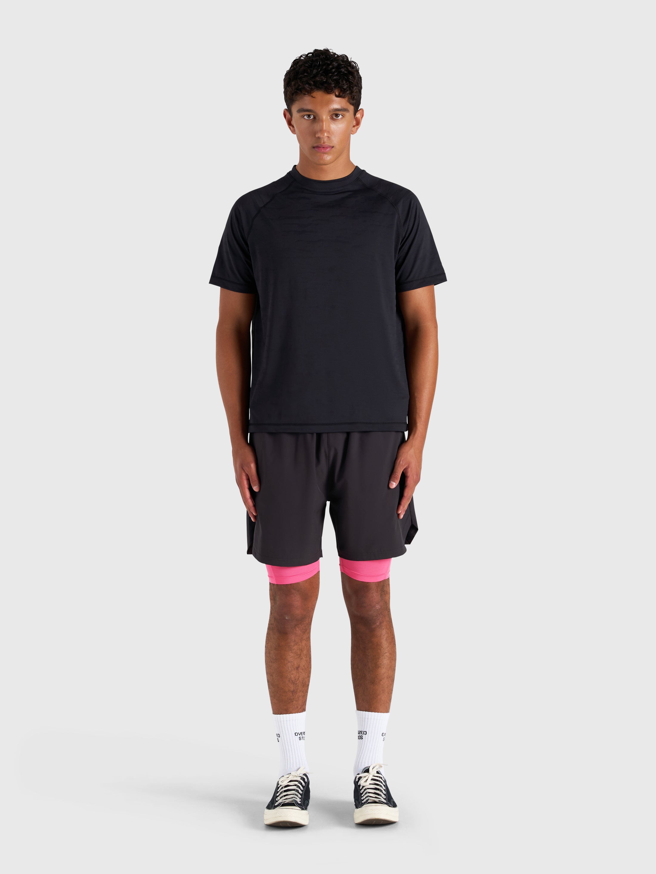Stamina 2-1 Shorts - Black/Pink