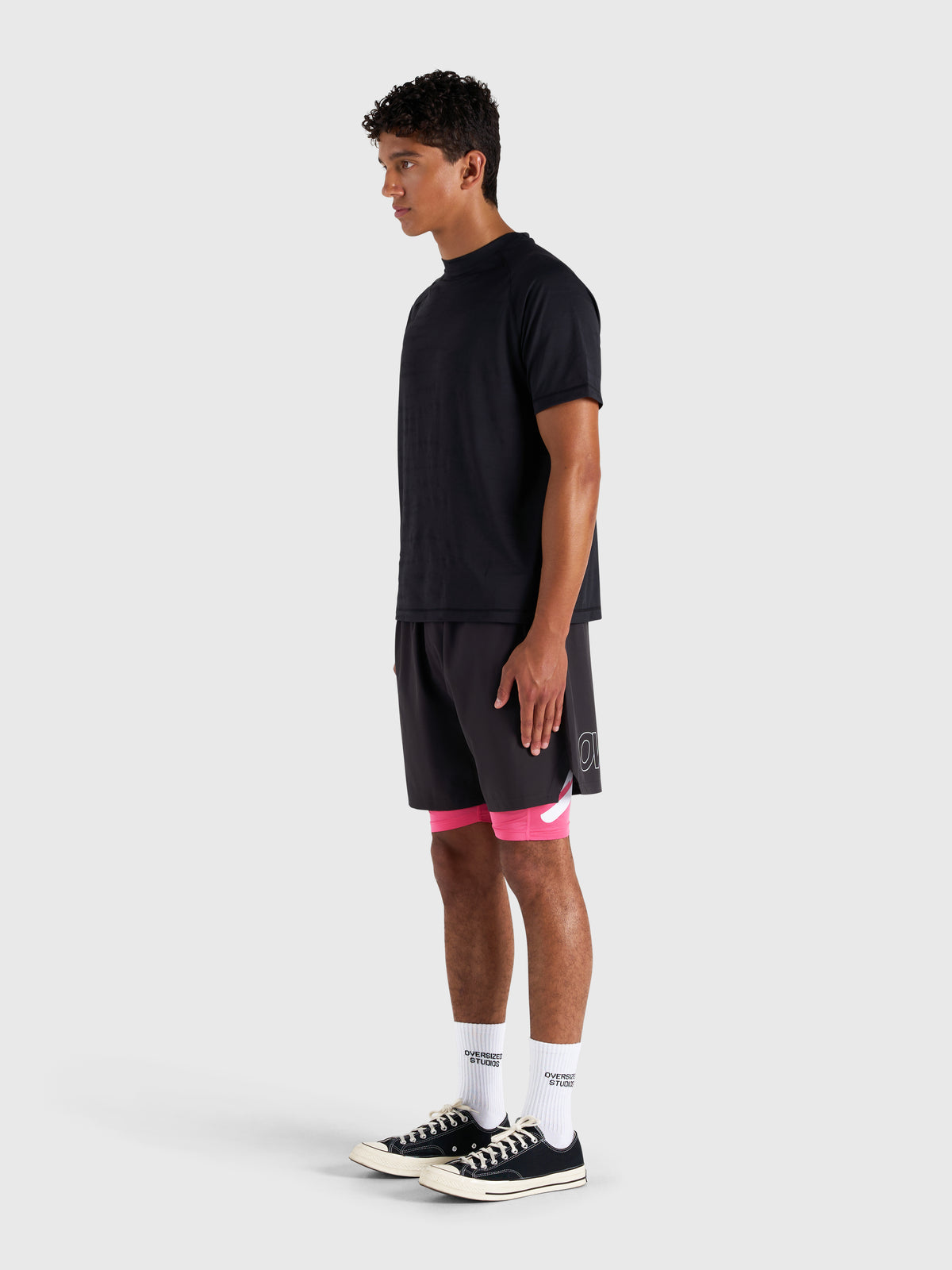 Stamina 2-1 Shorts - Black/Pink