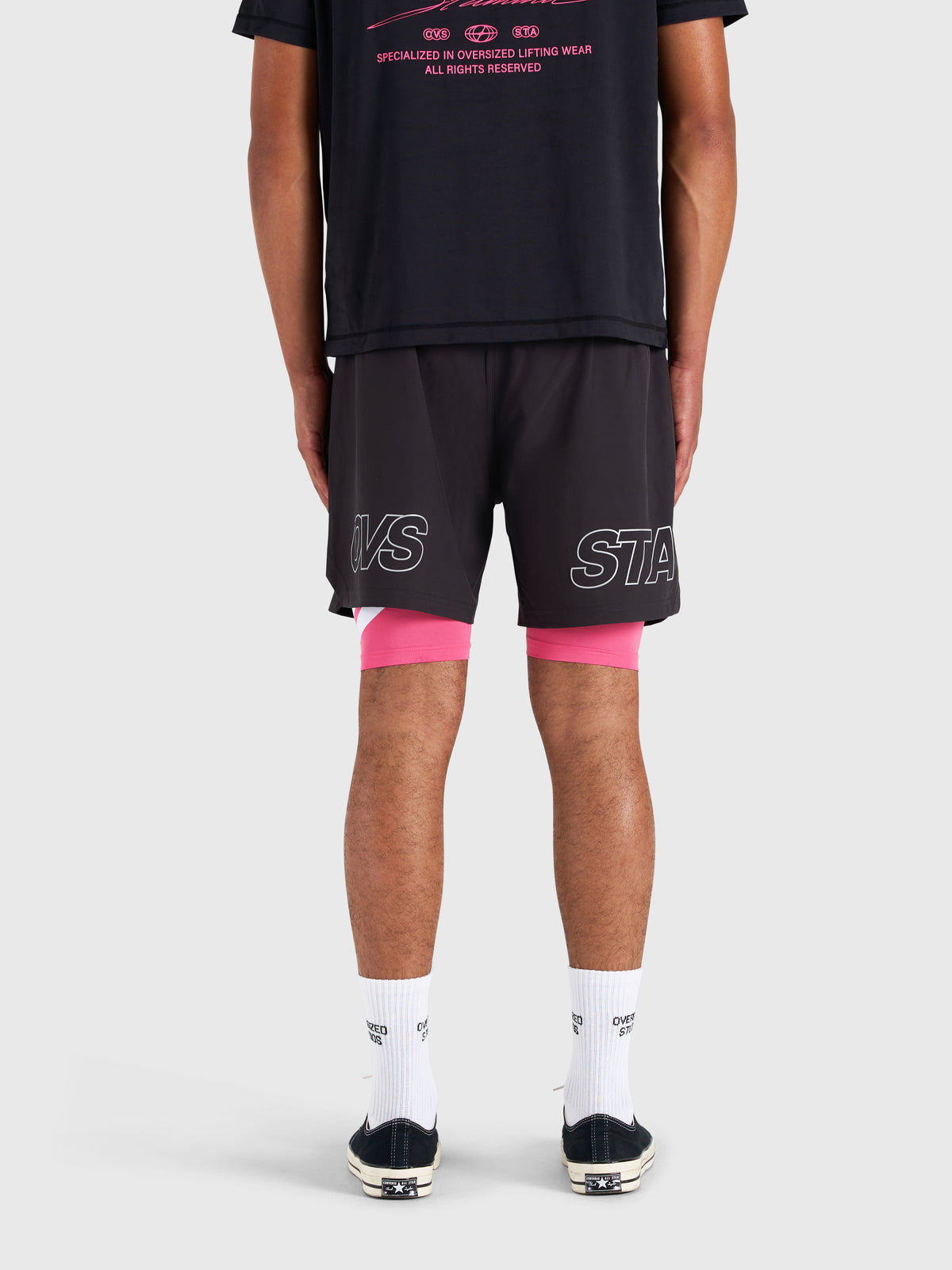 Stamina 2-1 Shorts - Black/Pink