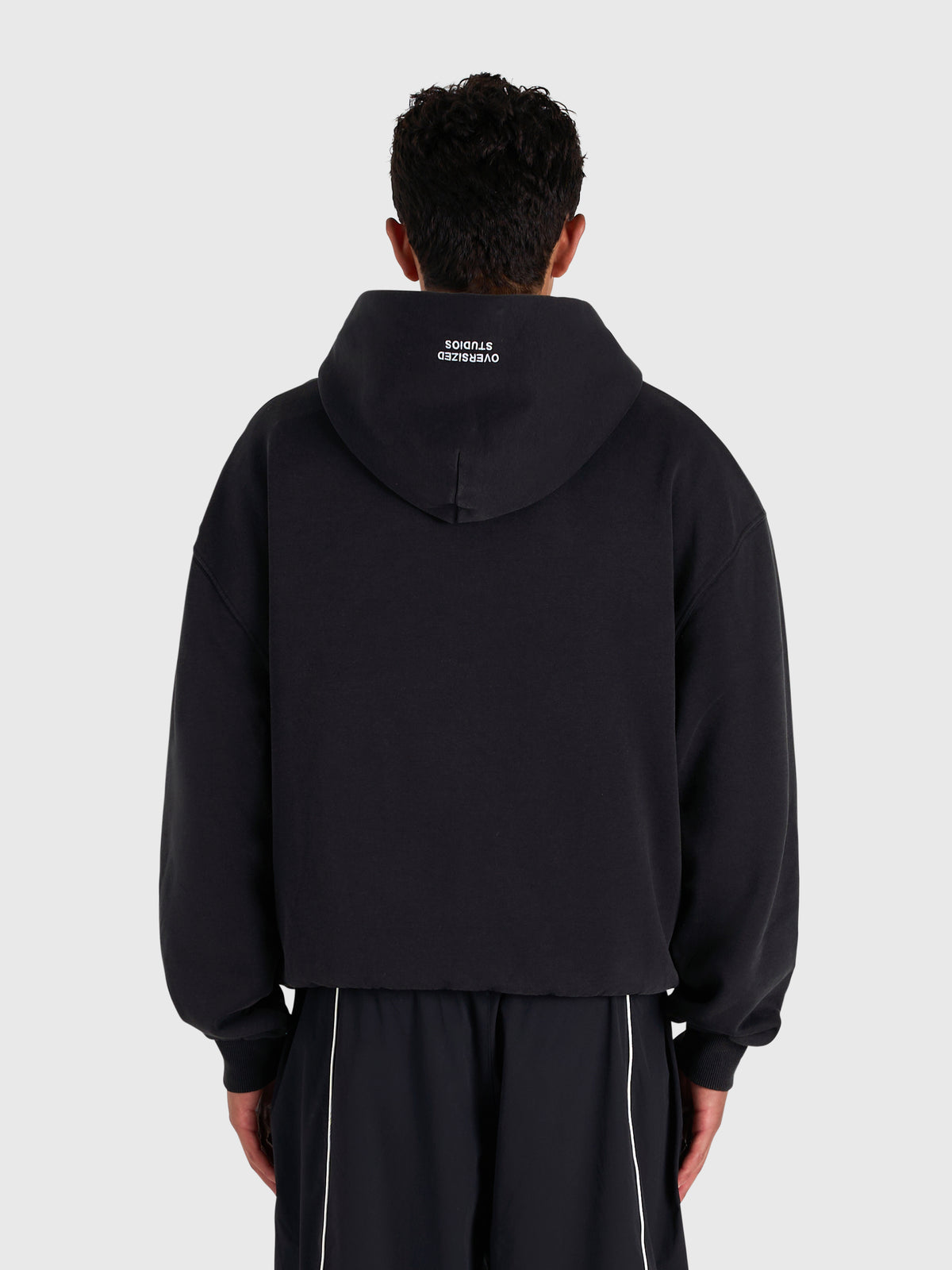 Contrast Zip Hoodie - Vintage Black/White