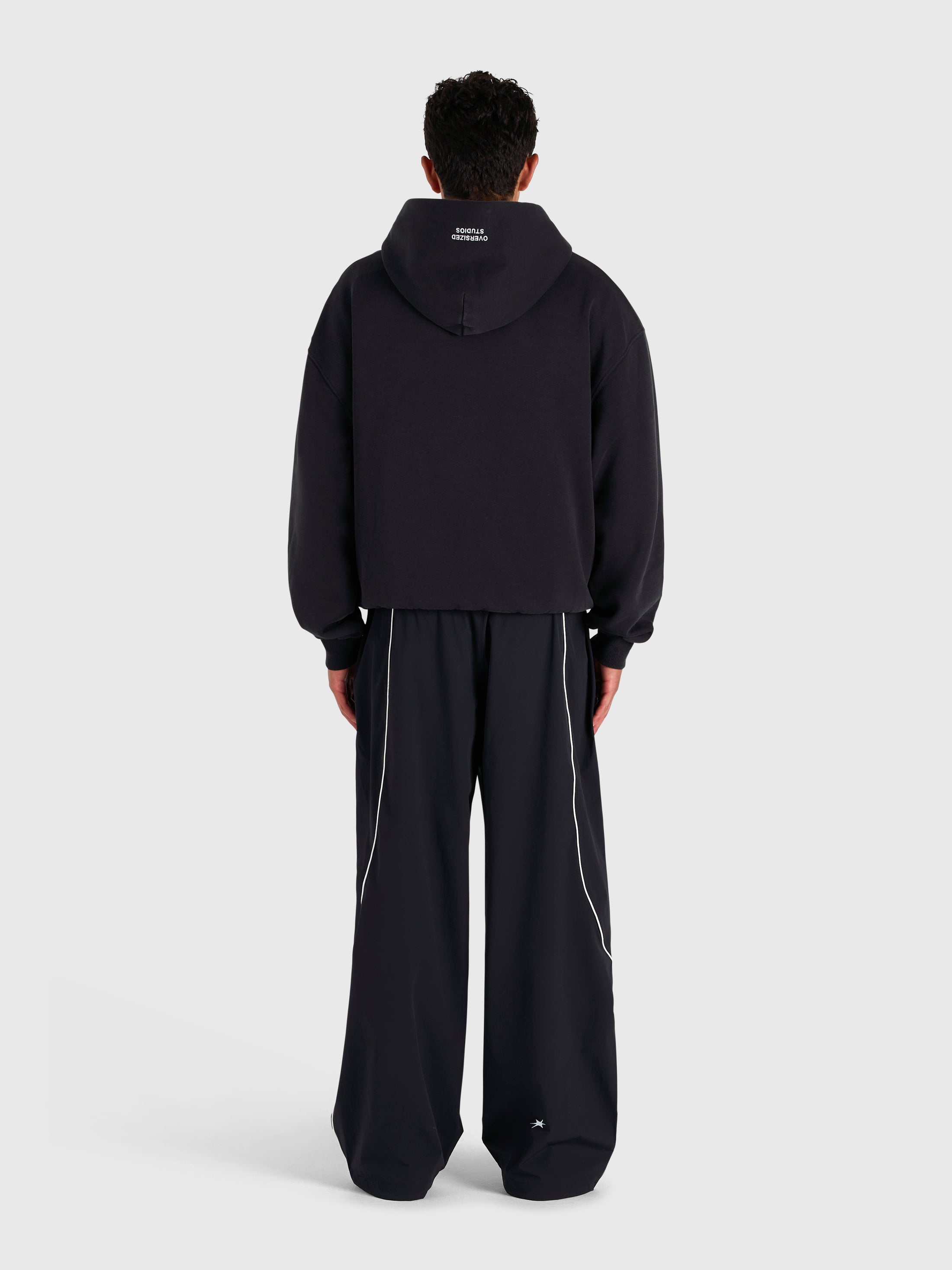 Contrast Zip Hoodie - Vintage Black/White