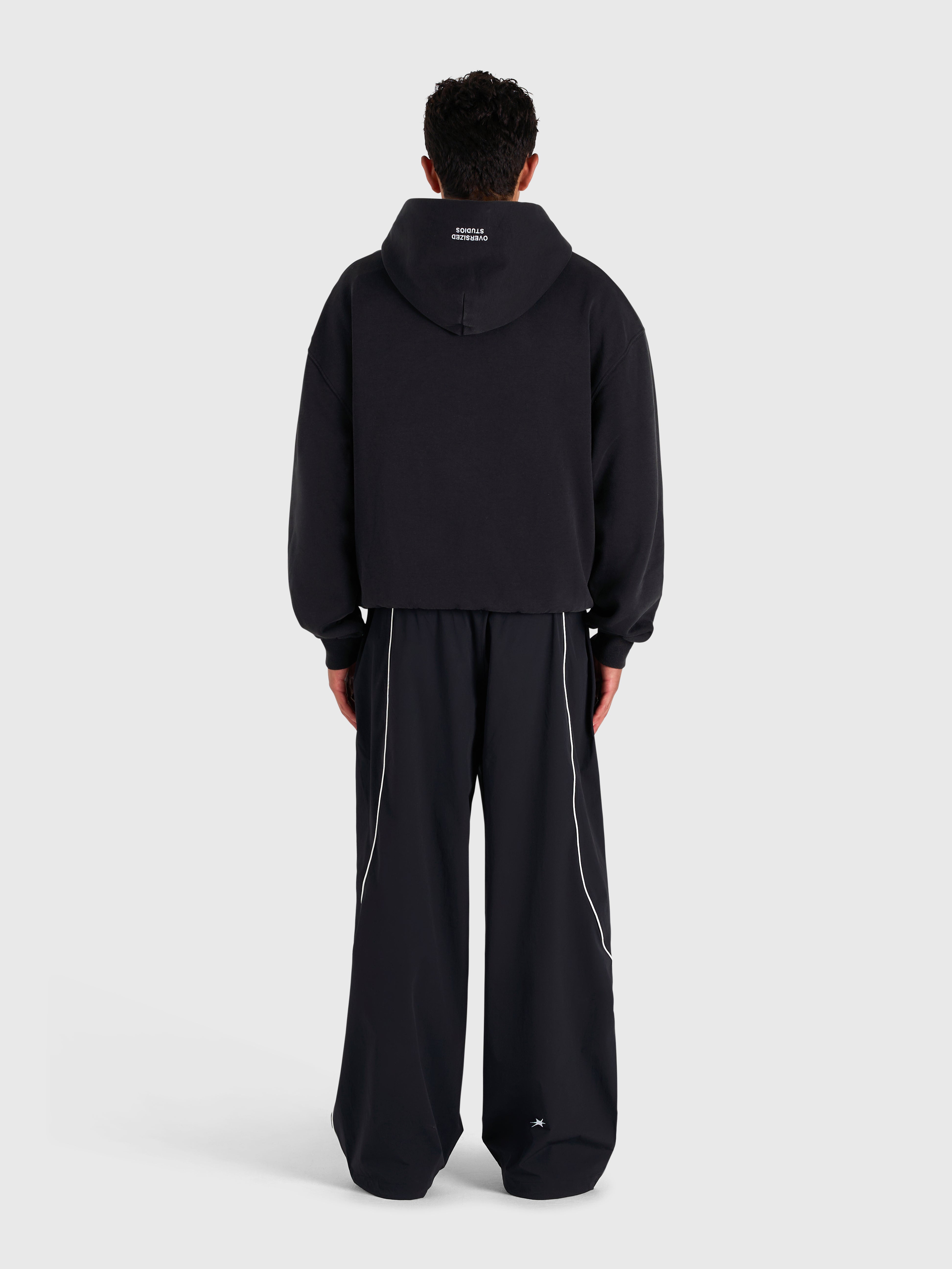 Contrast Zip Hoodie - Vintage Black/White