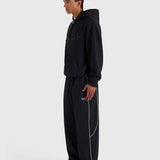 Contrast Zip Hoodie - Vintage Black/White