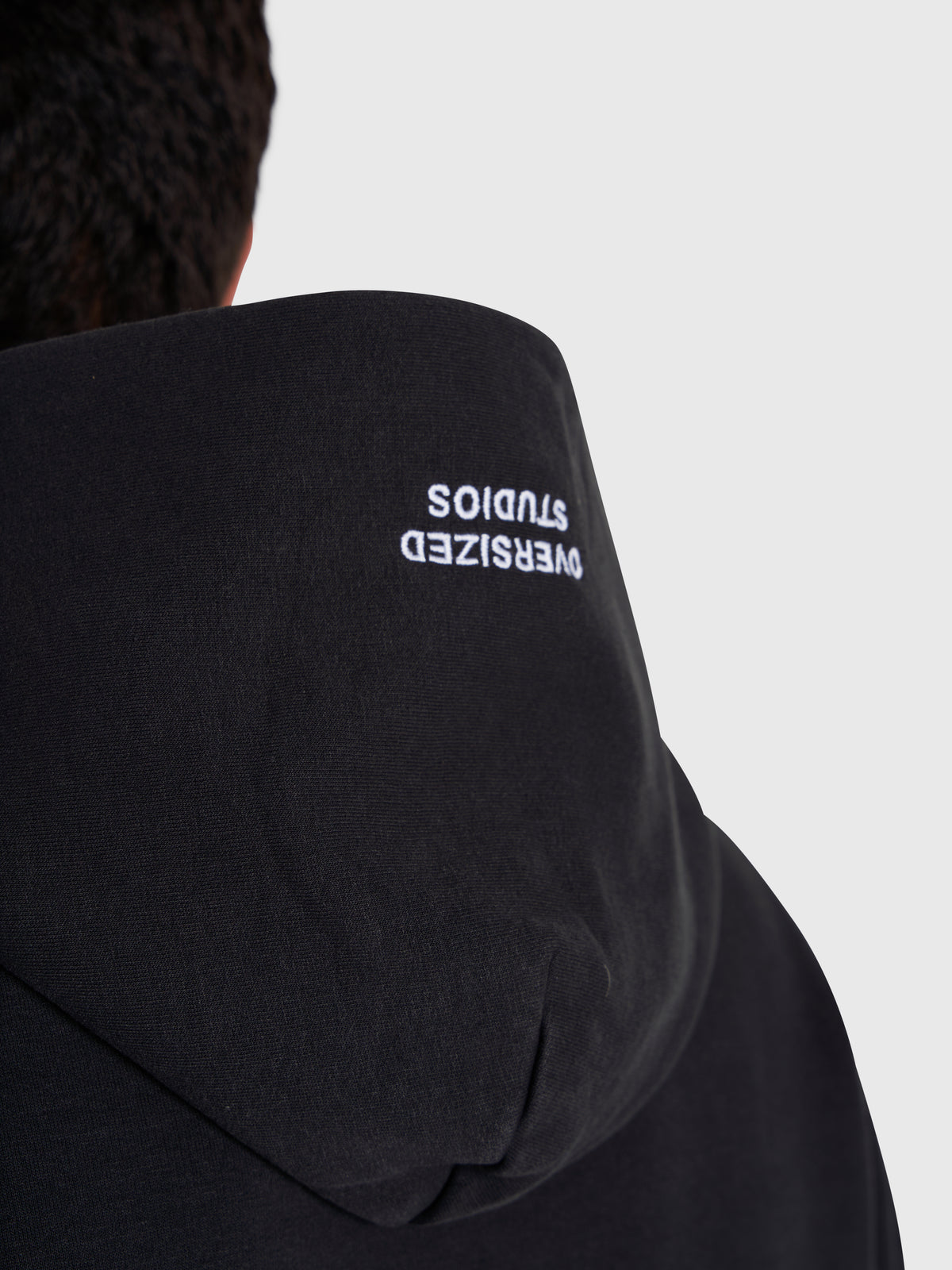 Contrast Zip Hoodie - Vintage Black/White