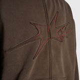 Contrast Zip Hoodie - Vintage Brown/Red