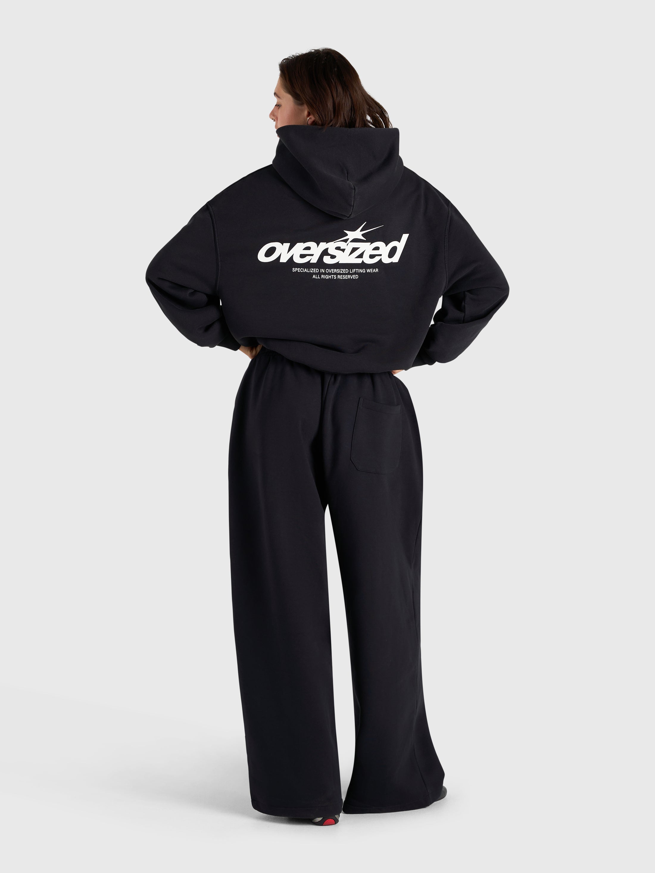 Cursive Hoodie - Vintage Black/White