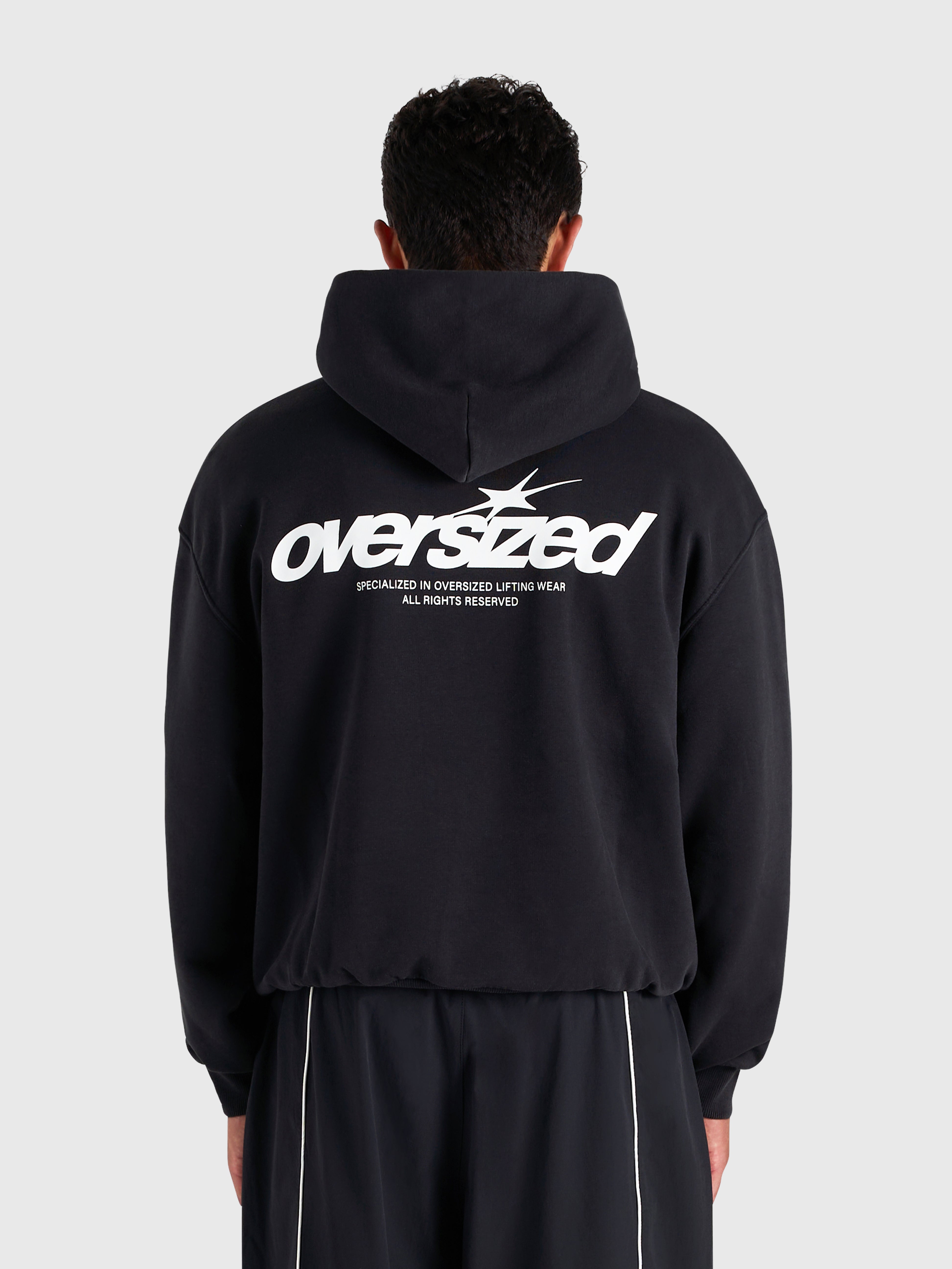 Cursive Hoodie - Vintage Black/White