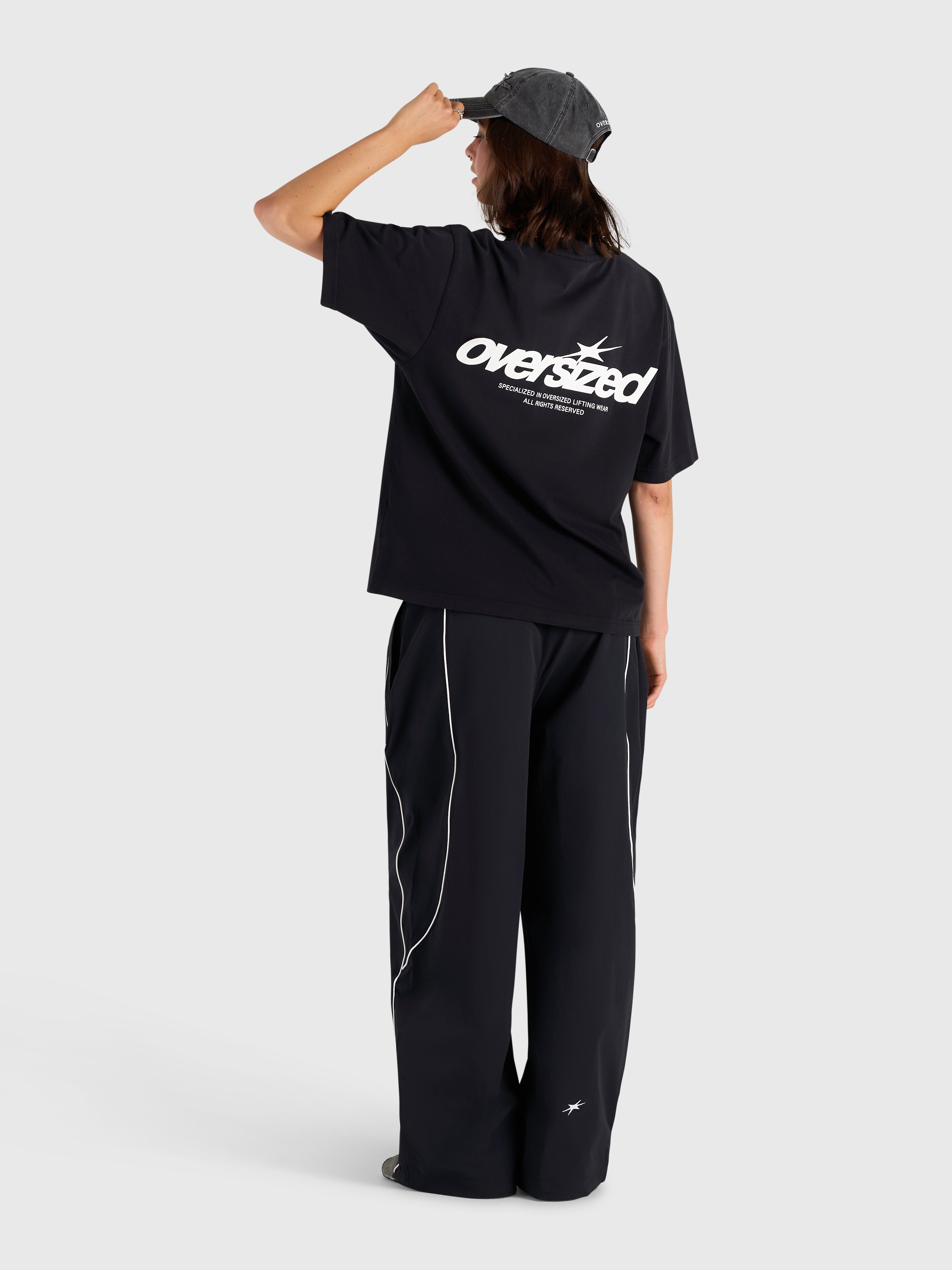 Cursive Heavy Box Tee - Vintage Black/White