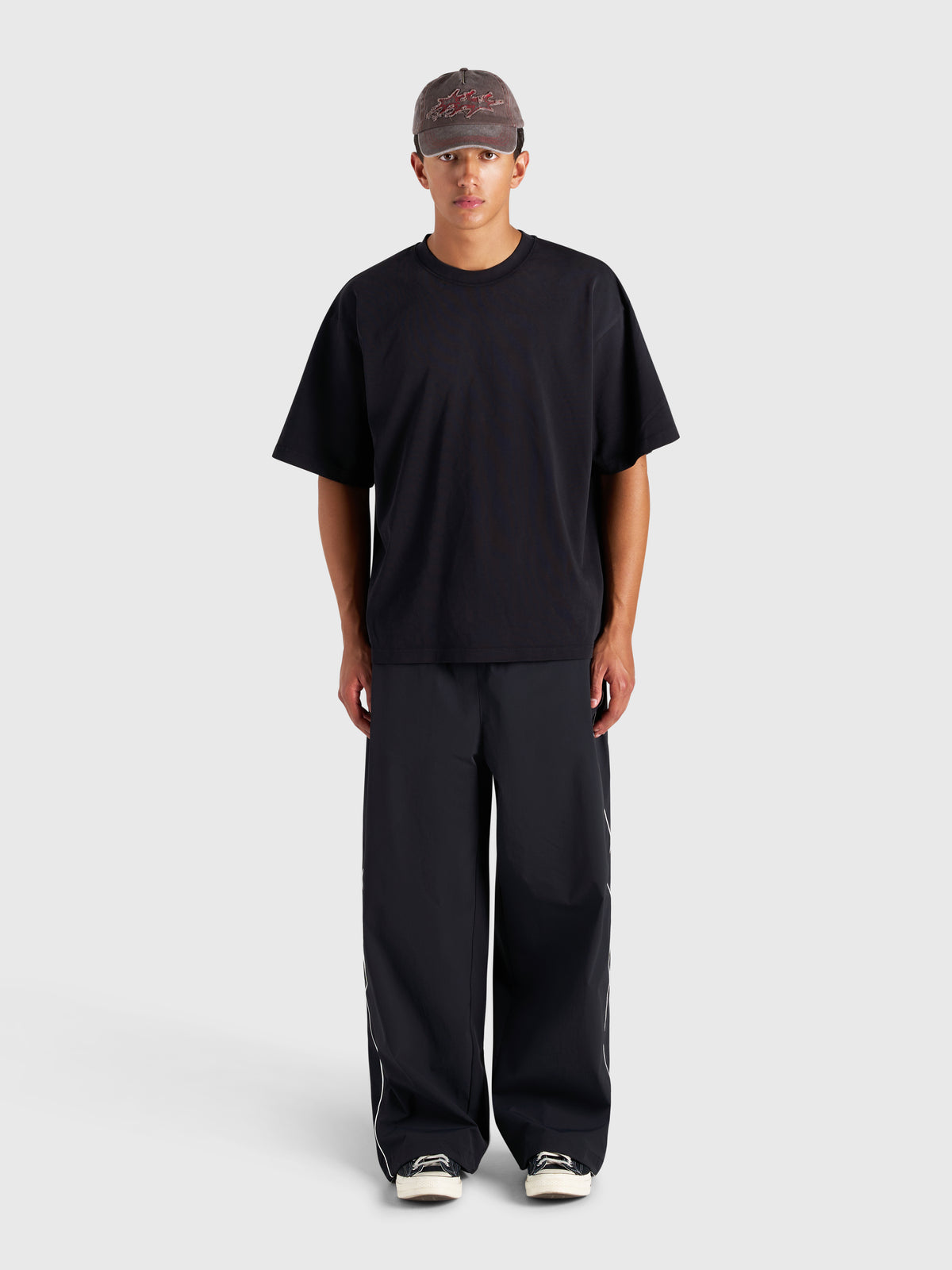 Cursive Heavy Box Tee - Vintage Black/White