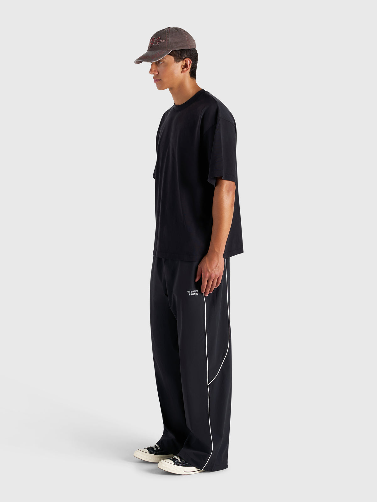 Cursive Heavy Box Tee - Vintage Black/White