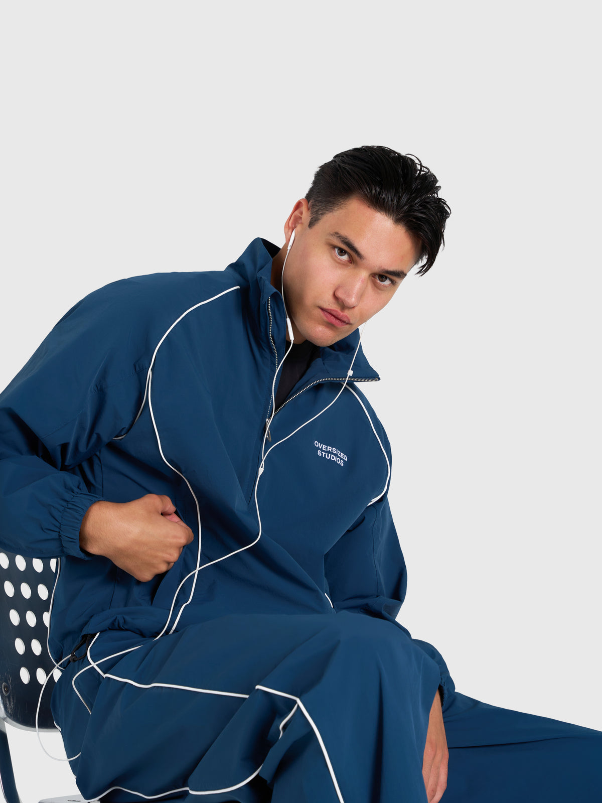 Active Track Jacket - Metallic Blue/White