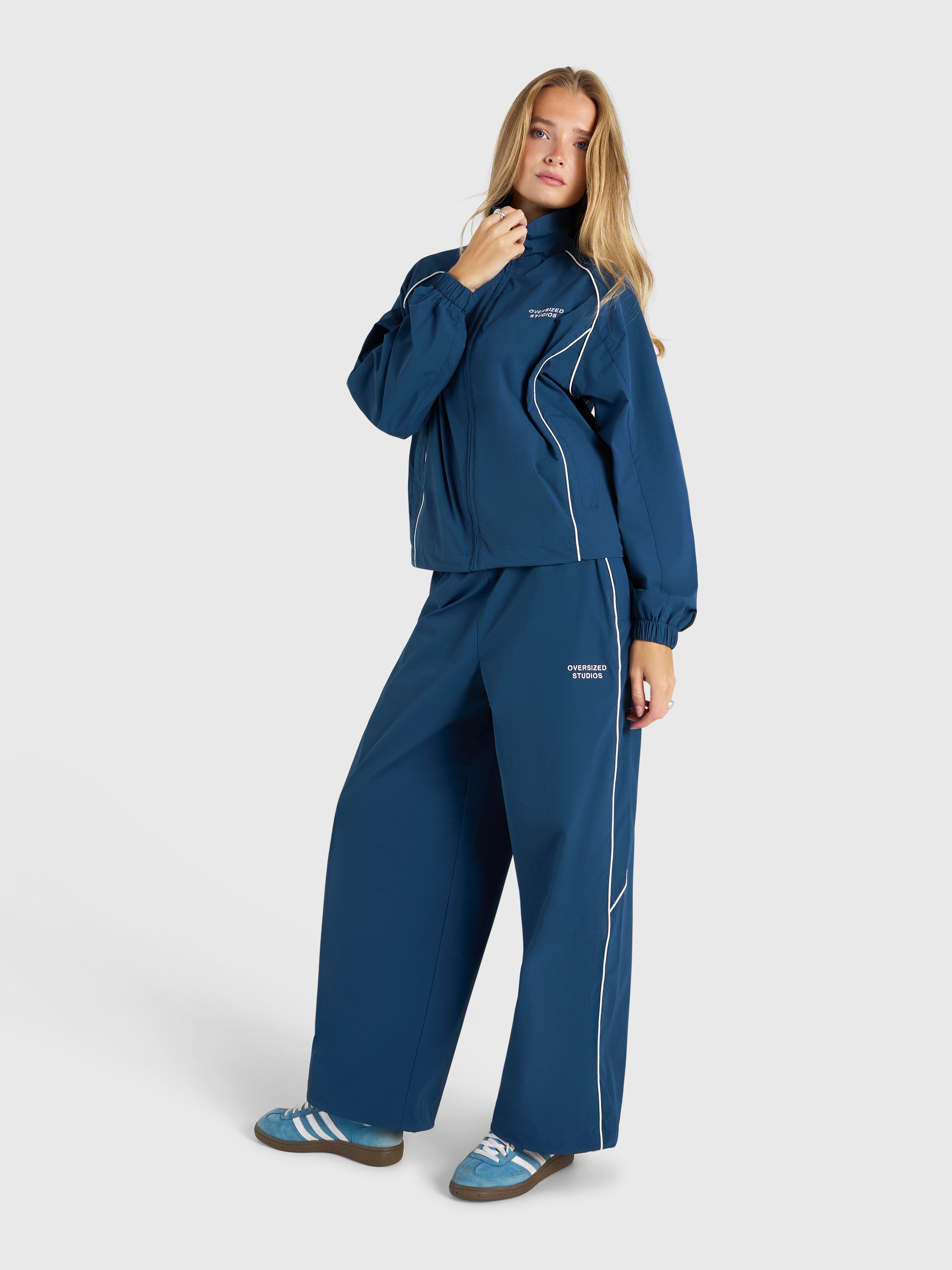 Active Track Jacket - Metallic Blue/White