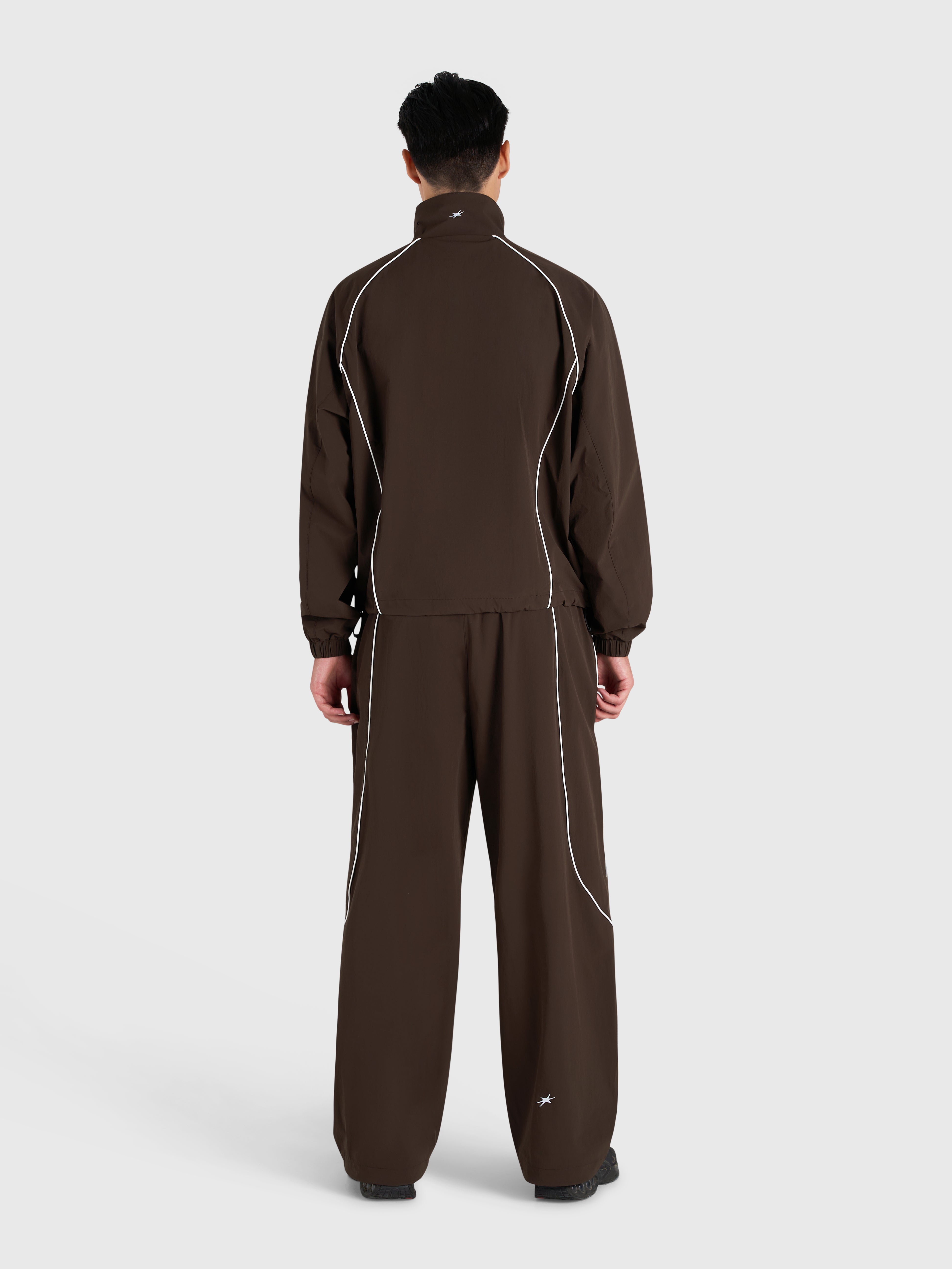 Active Track Pants - Brown/White
