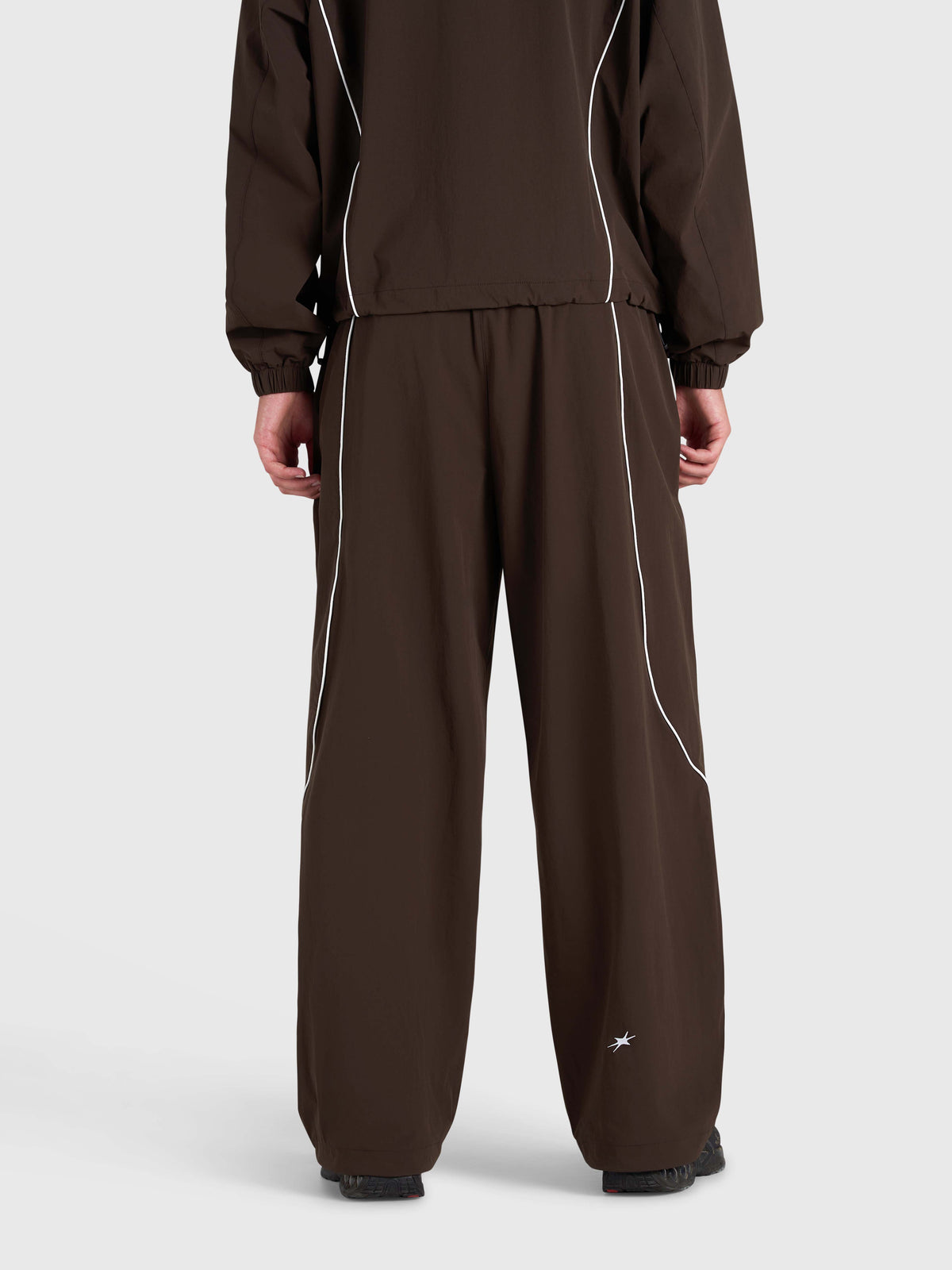 Active Track Pants - Brown/White