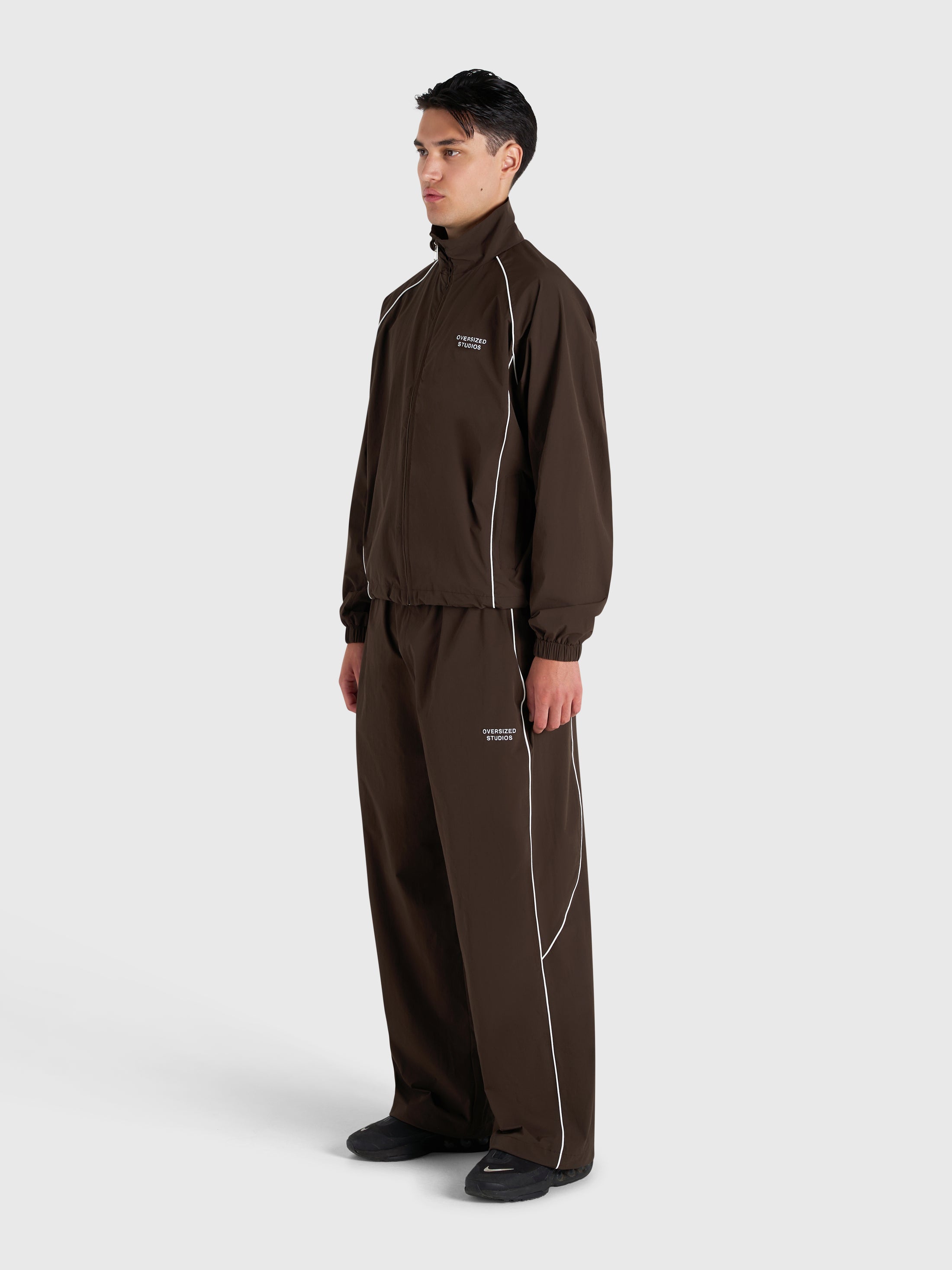 Active Track Jacket - Brown/White
