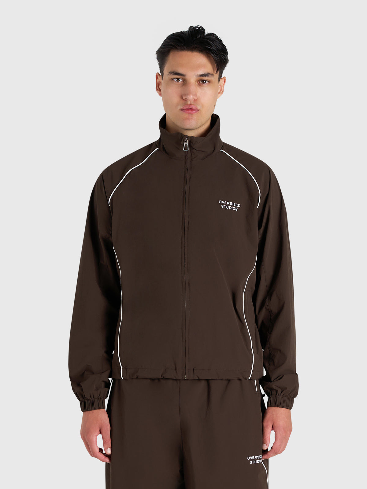 Active Track Jacket - Brown/White