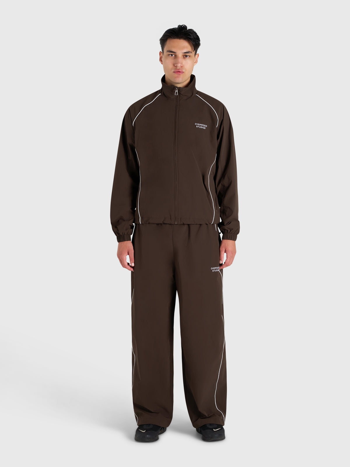 Active Track Jacket - Brown/White