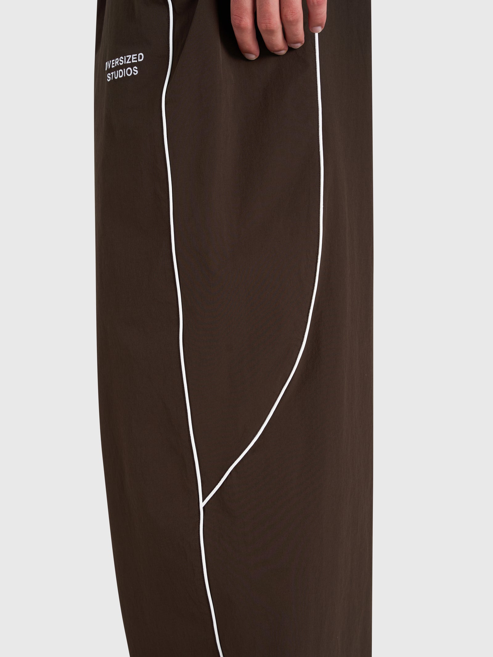 Active Track Pants - Brown/White