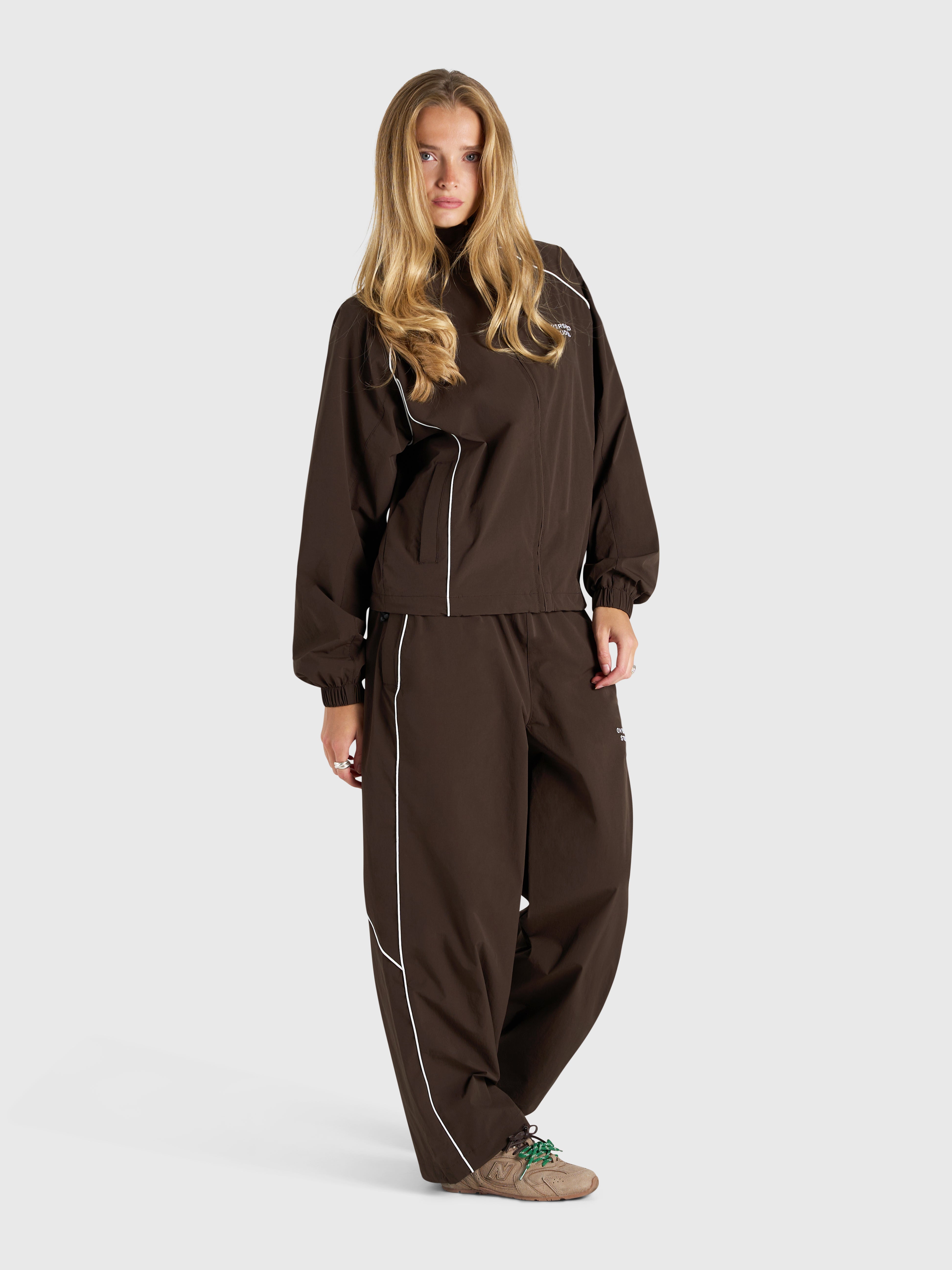 Active Track Pants - Brown/White