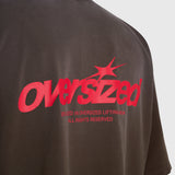 Cursive Heavy Box Tee - Vintage Brown/Red