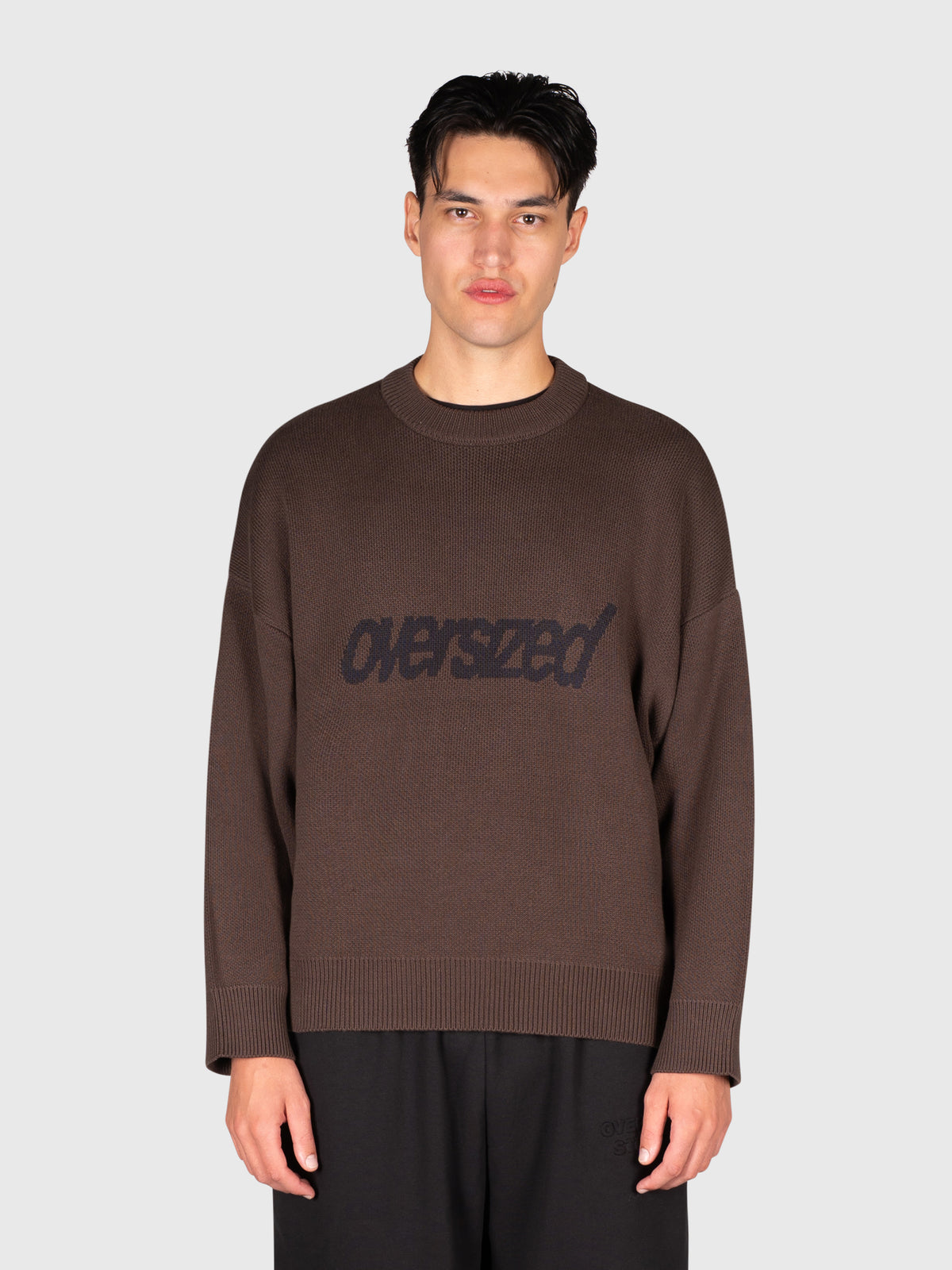 Logo Knit Sweater - Brown/Black