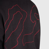 Contour Knit Sweater - Black/Red