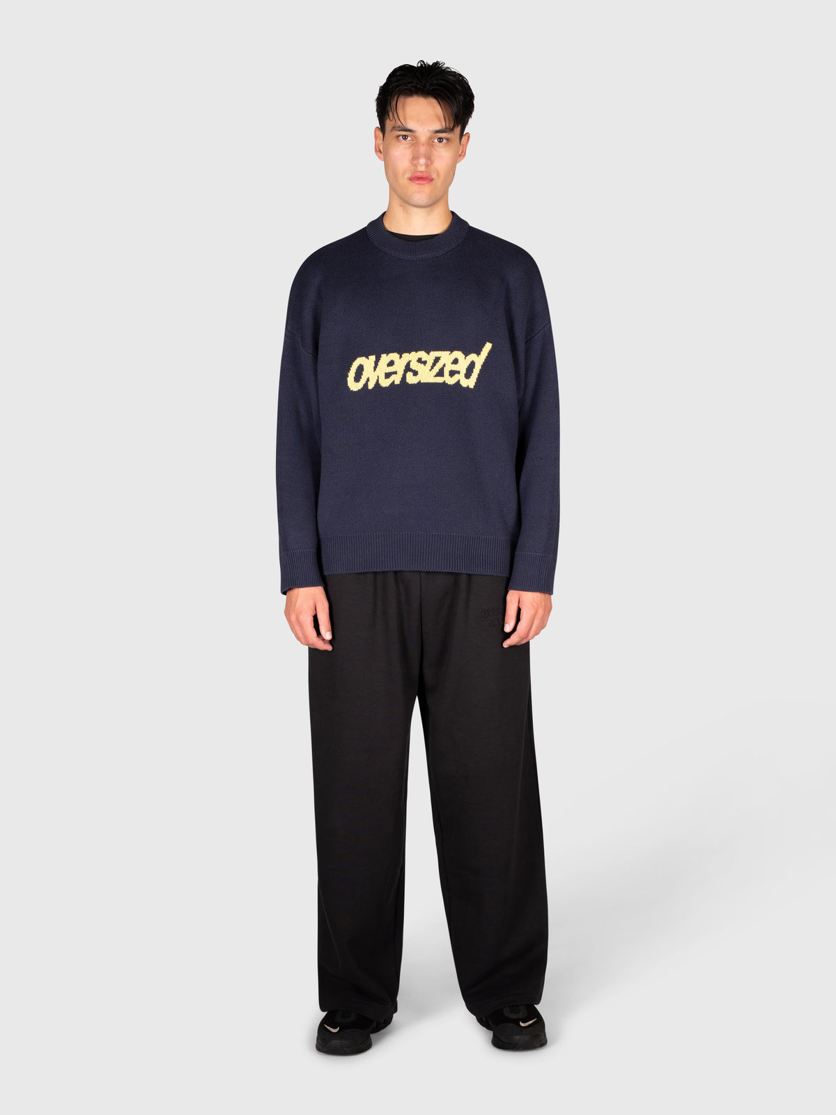 Logo Knit Sweater - Navy/Yellow