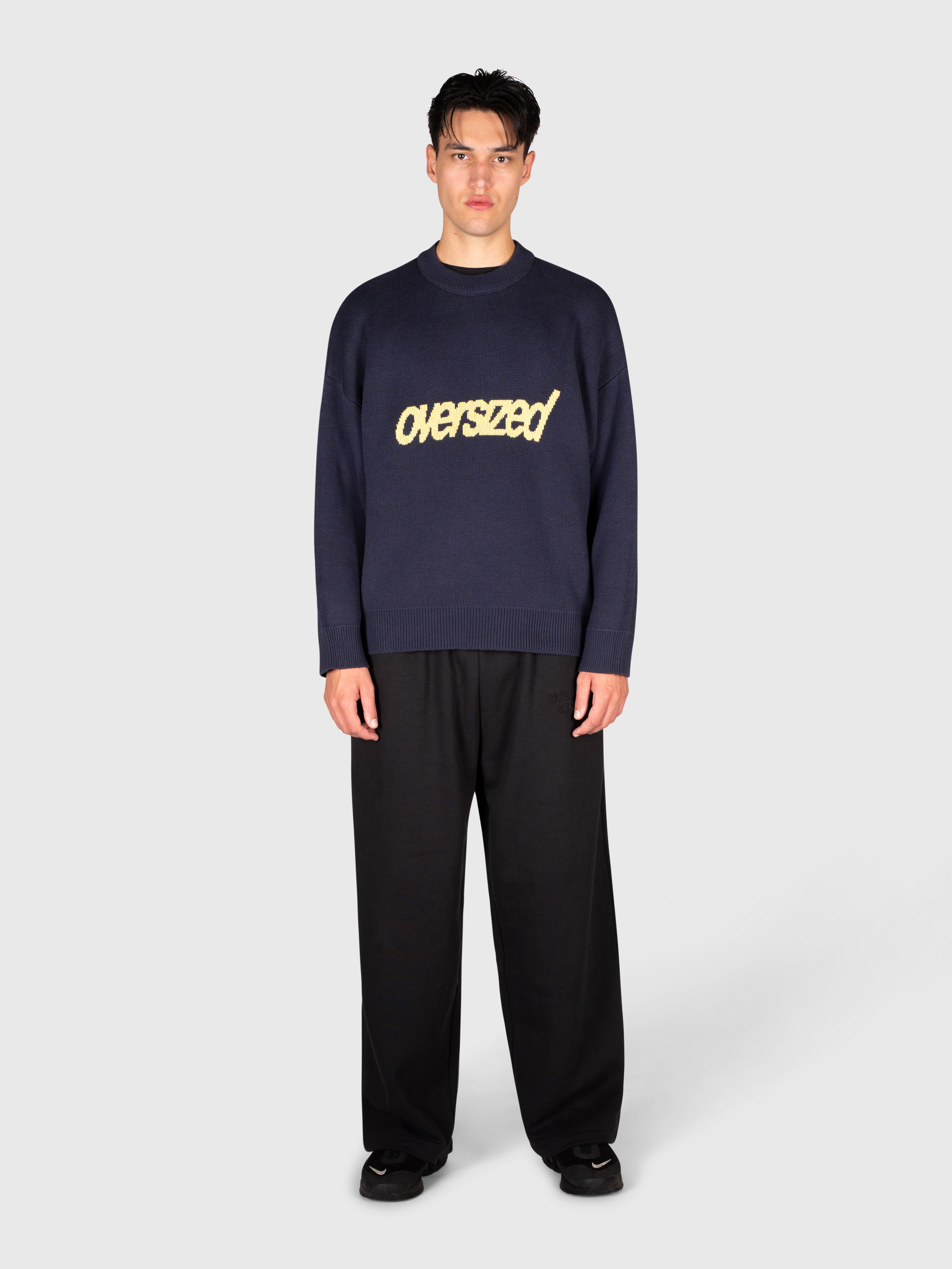 Logo Knit Sweater - Navy/Yellow