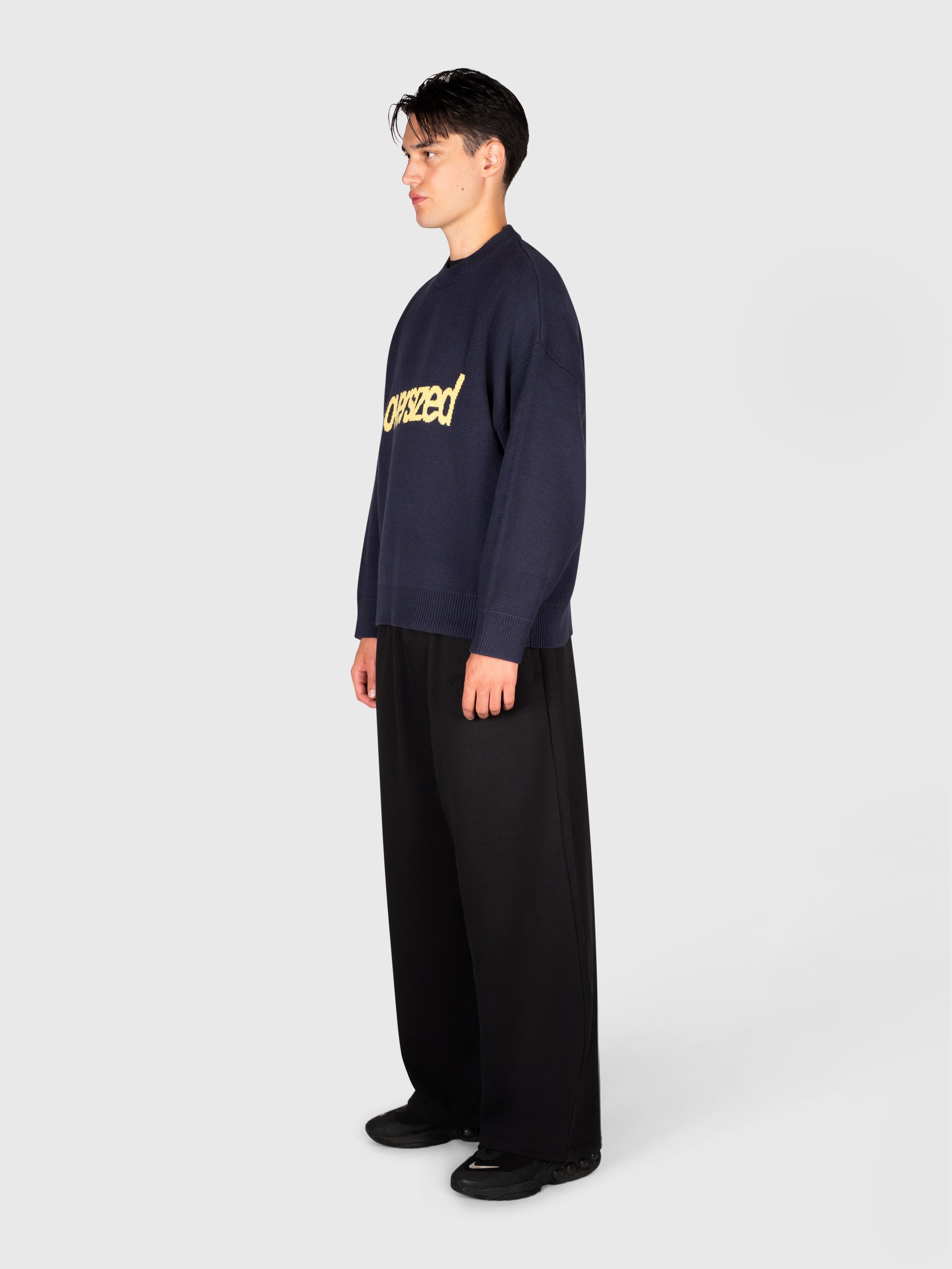 Logo Knit Sweater - Navy/Yellow