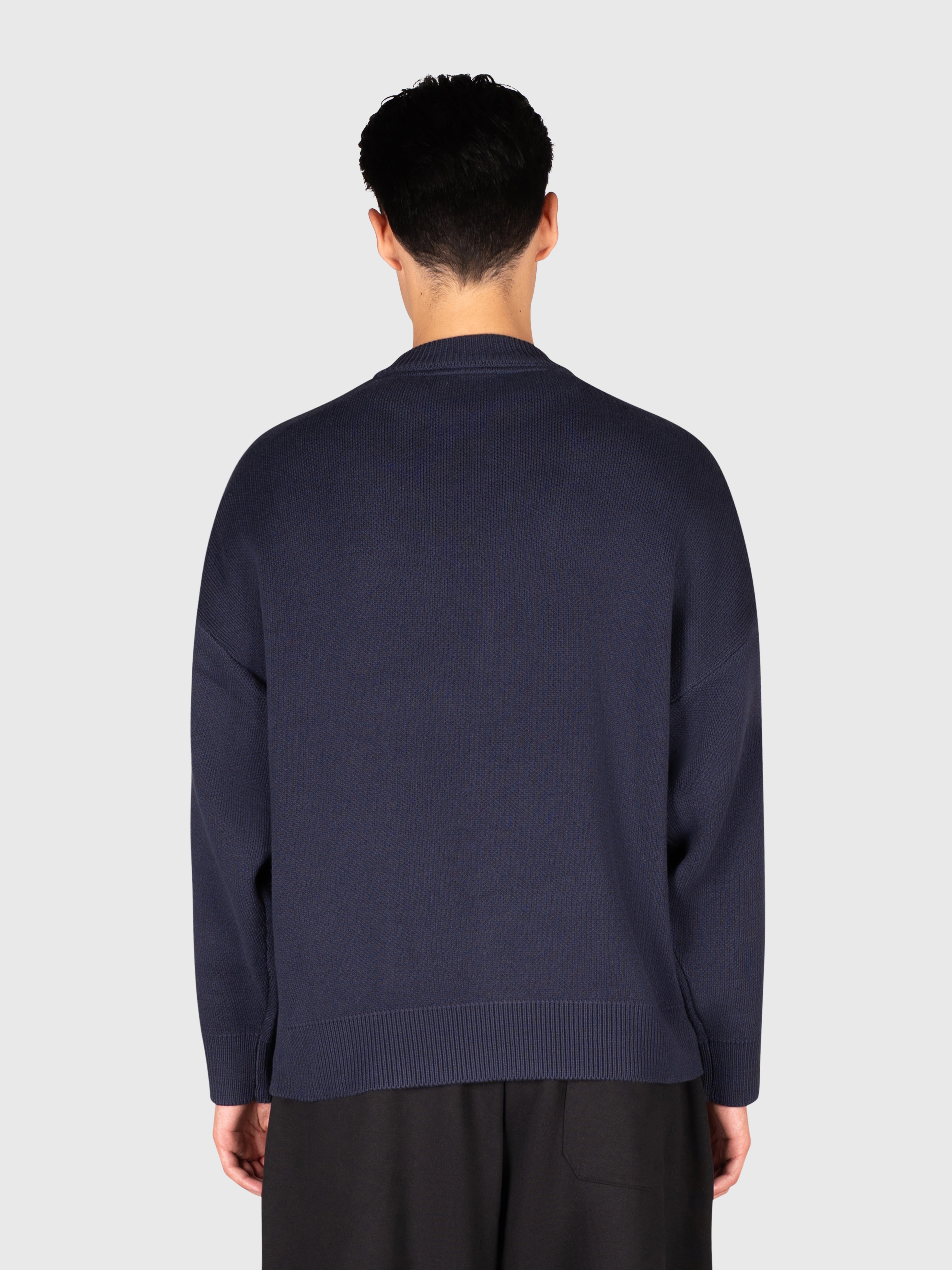 Logo Knit Sweater - Navy/Yellow