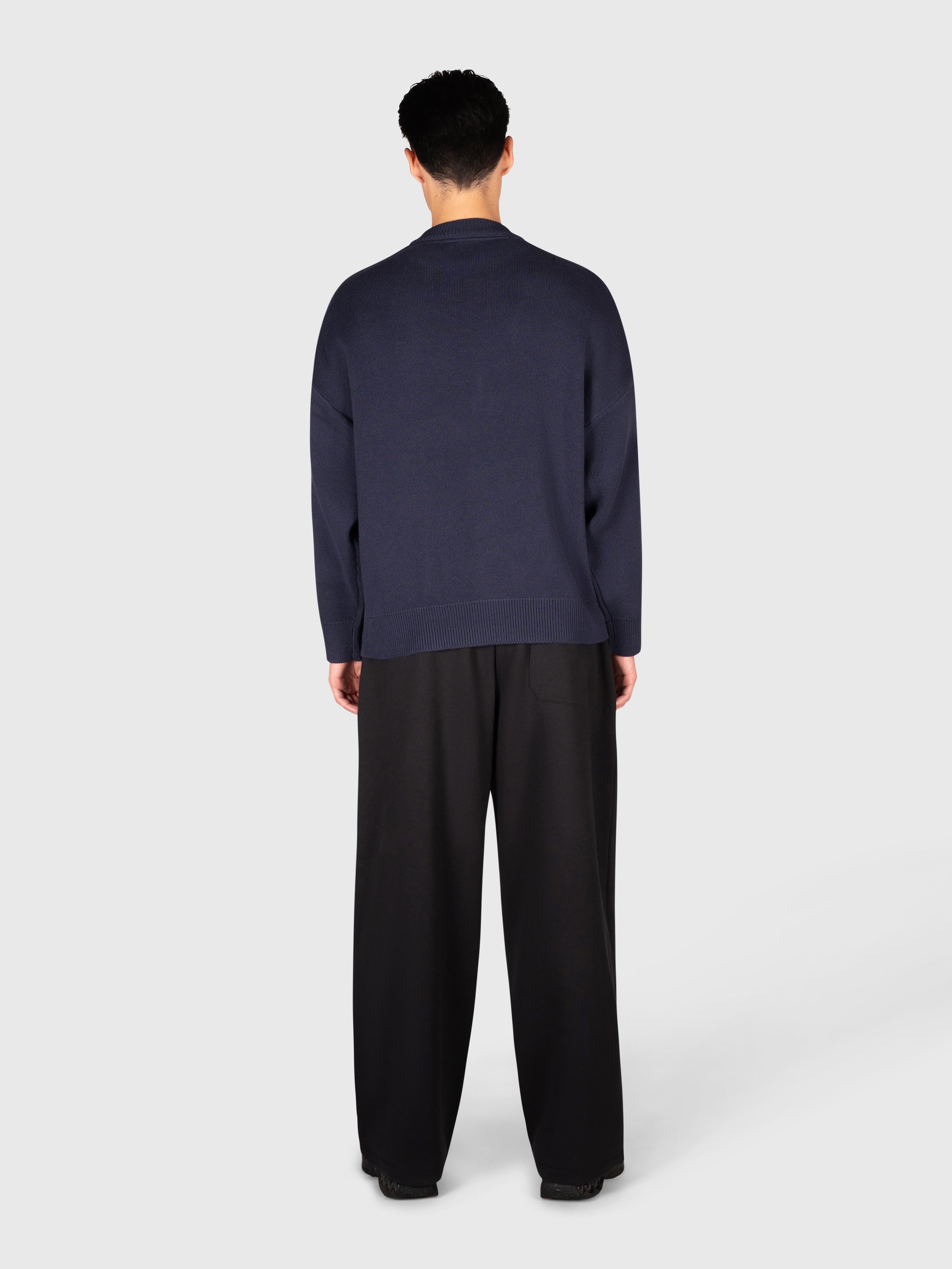 Logo Knit Sweater - Navy/Yellow