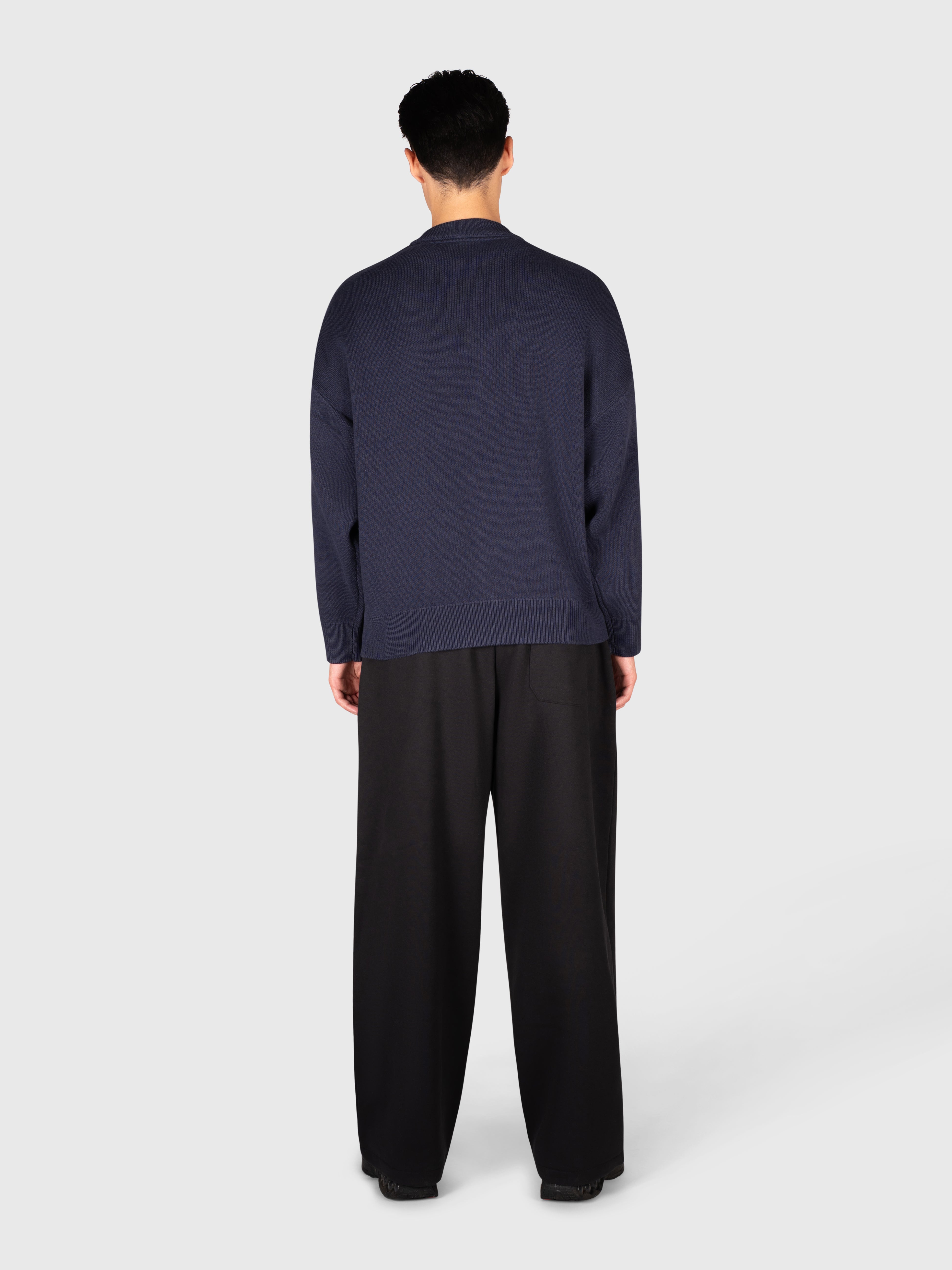 Logo Knit Sweater - Navy/Yellow