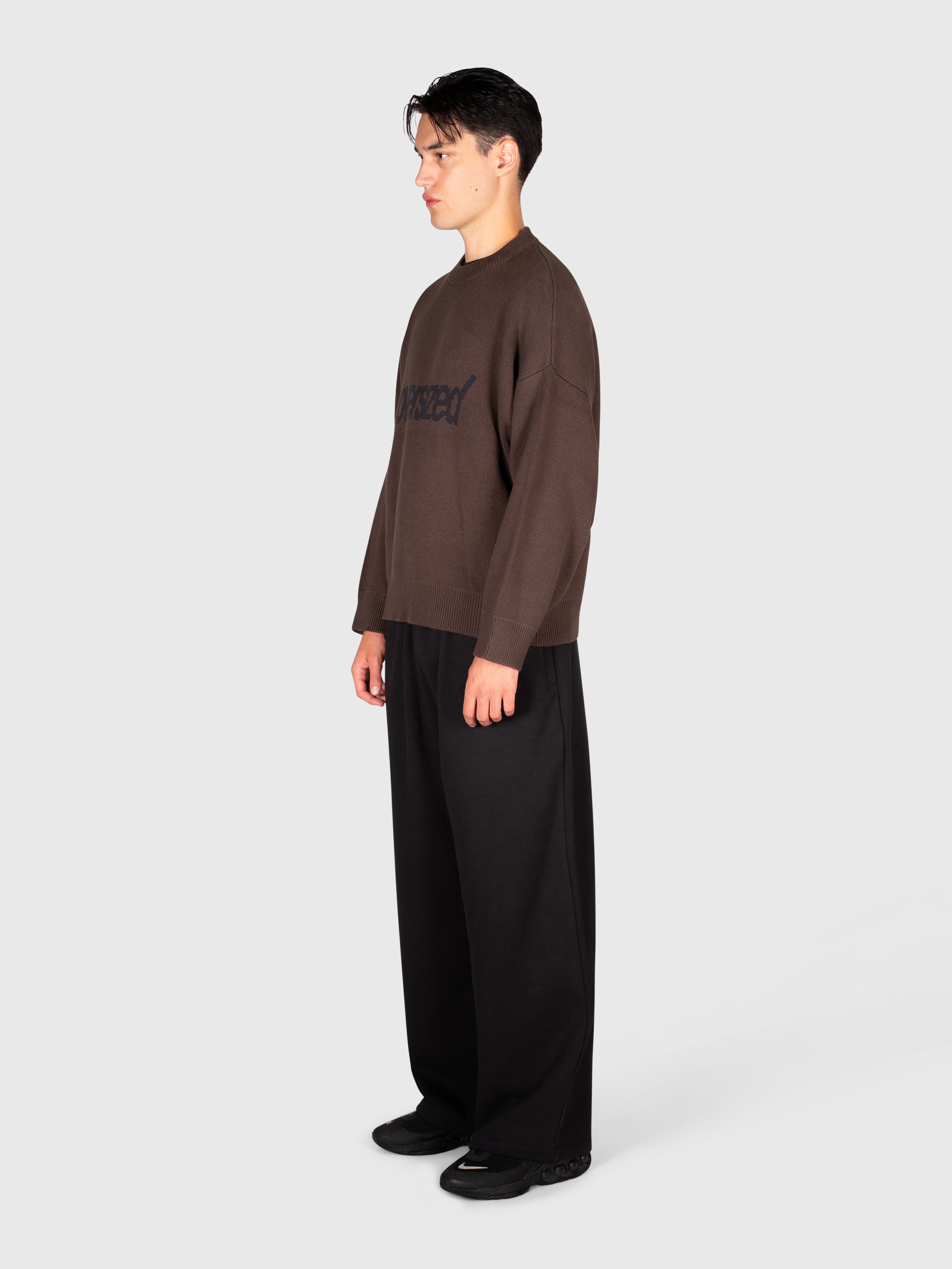 Logo Knit Sweater - Brown/Black