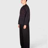 Contour Knit Sweater - Black/Red
