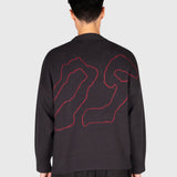 Contour Knit Sweater - Black/Red