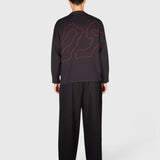 Contour Knit Sweater - Black/Red