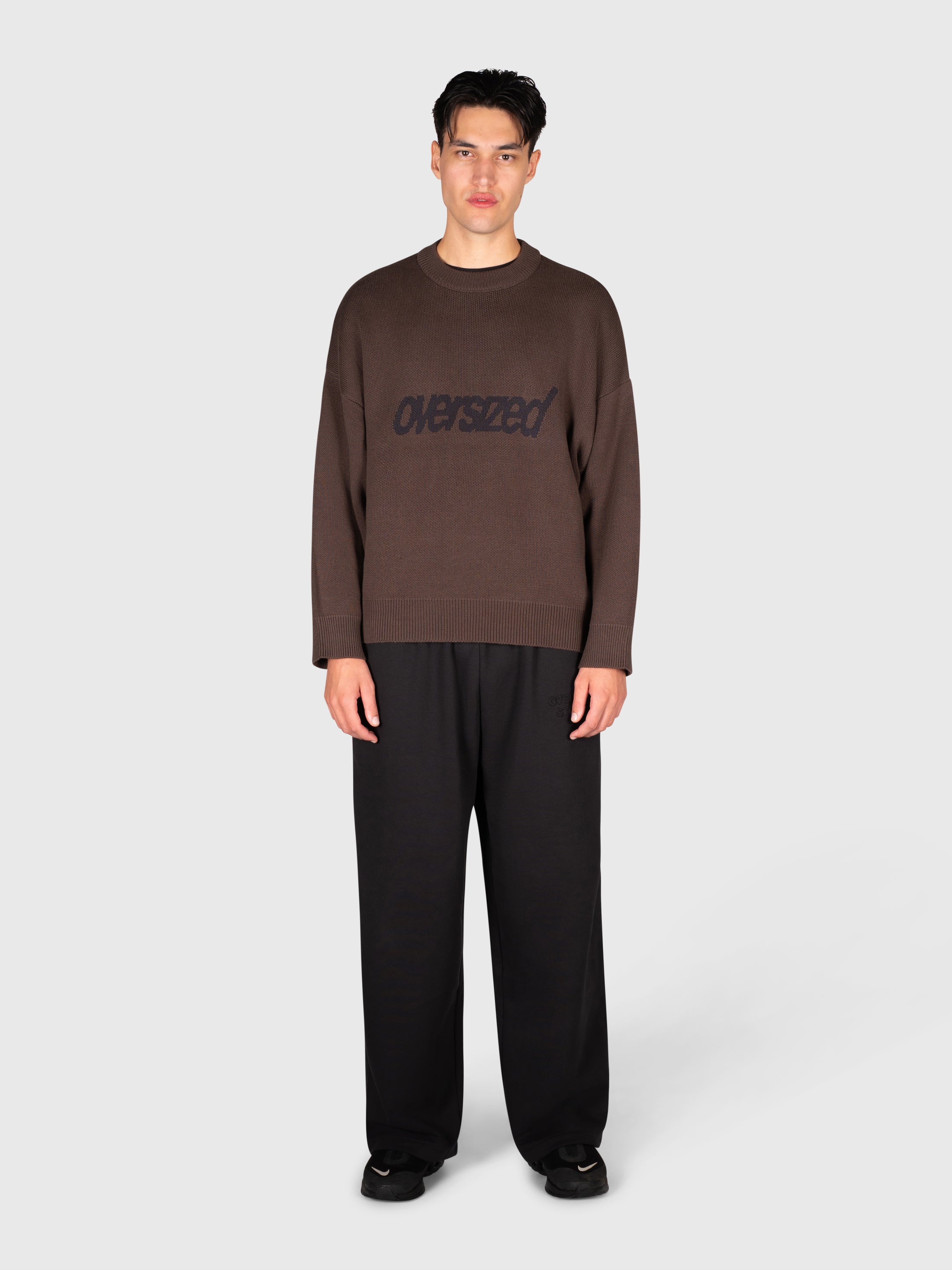 Logo Knit Sweater - Brown/Black
