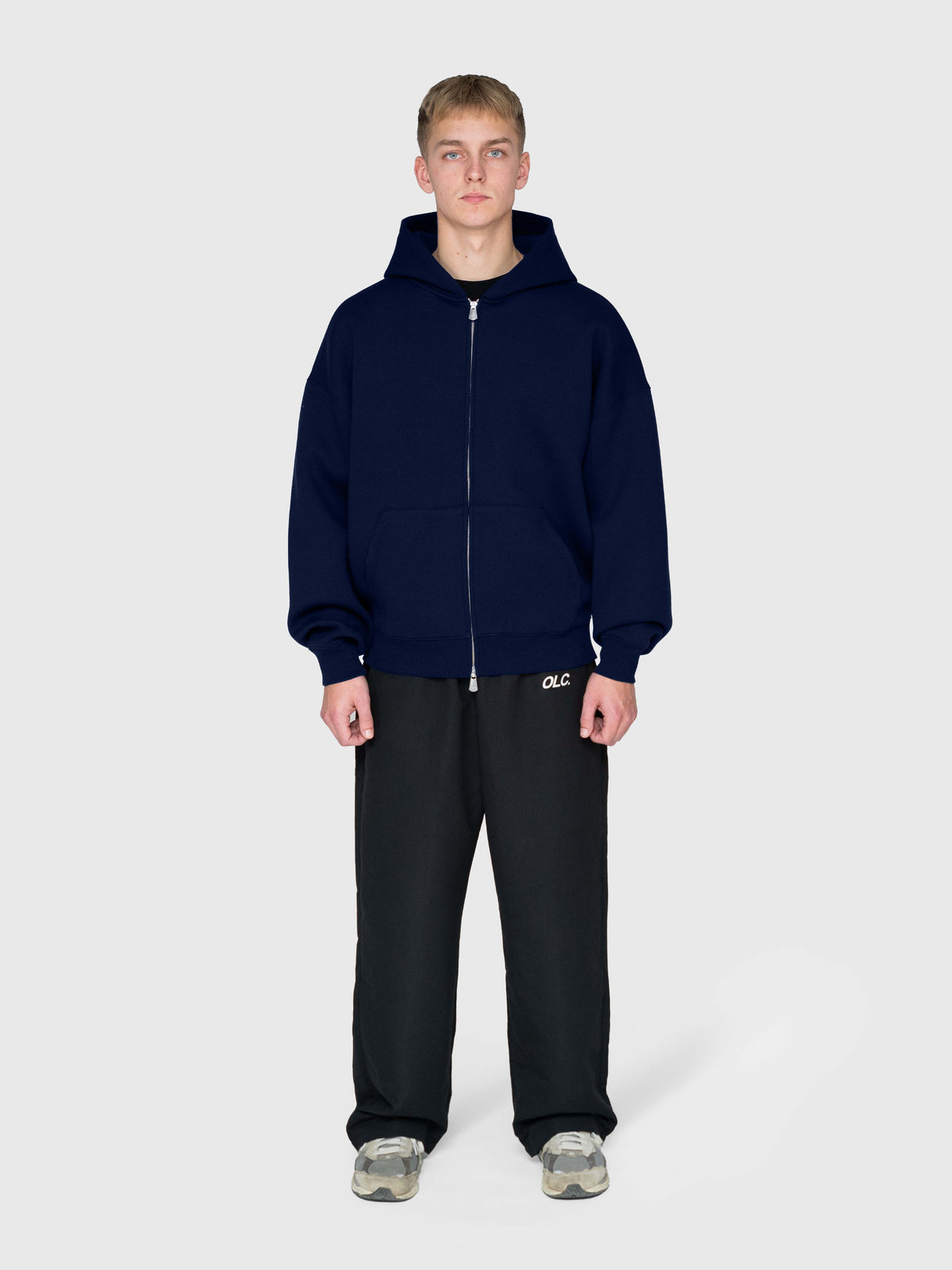 Scuba Embossed Zip Hoodie - Midnight Navy