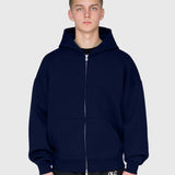 Scuba Embossed Zip Hoodie - Midnight Navy