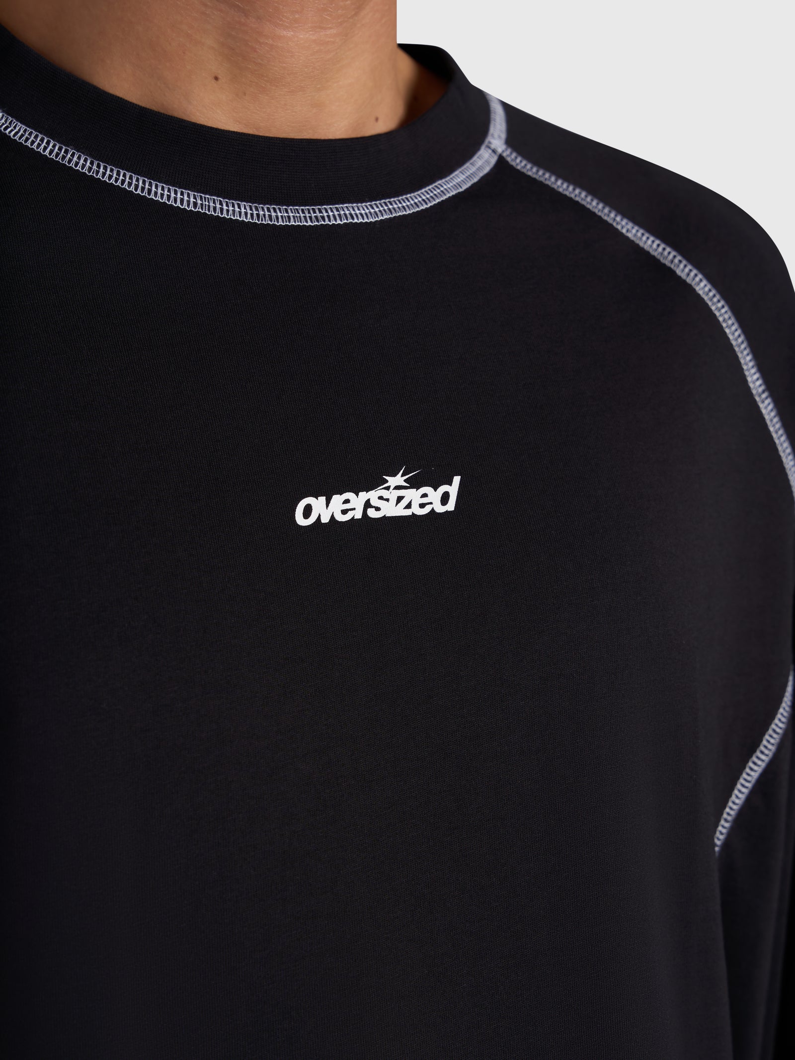 Contrast Raglan Long Sleeve - Black/White
